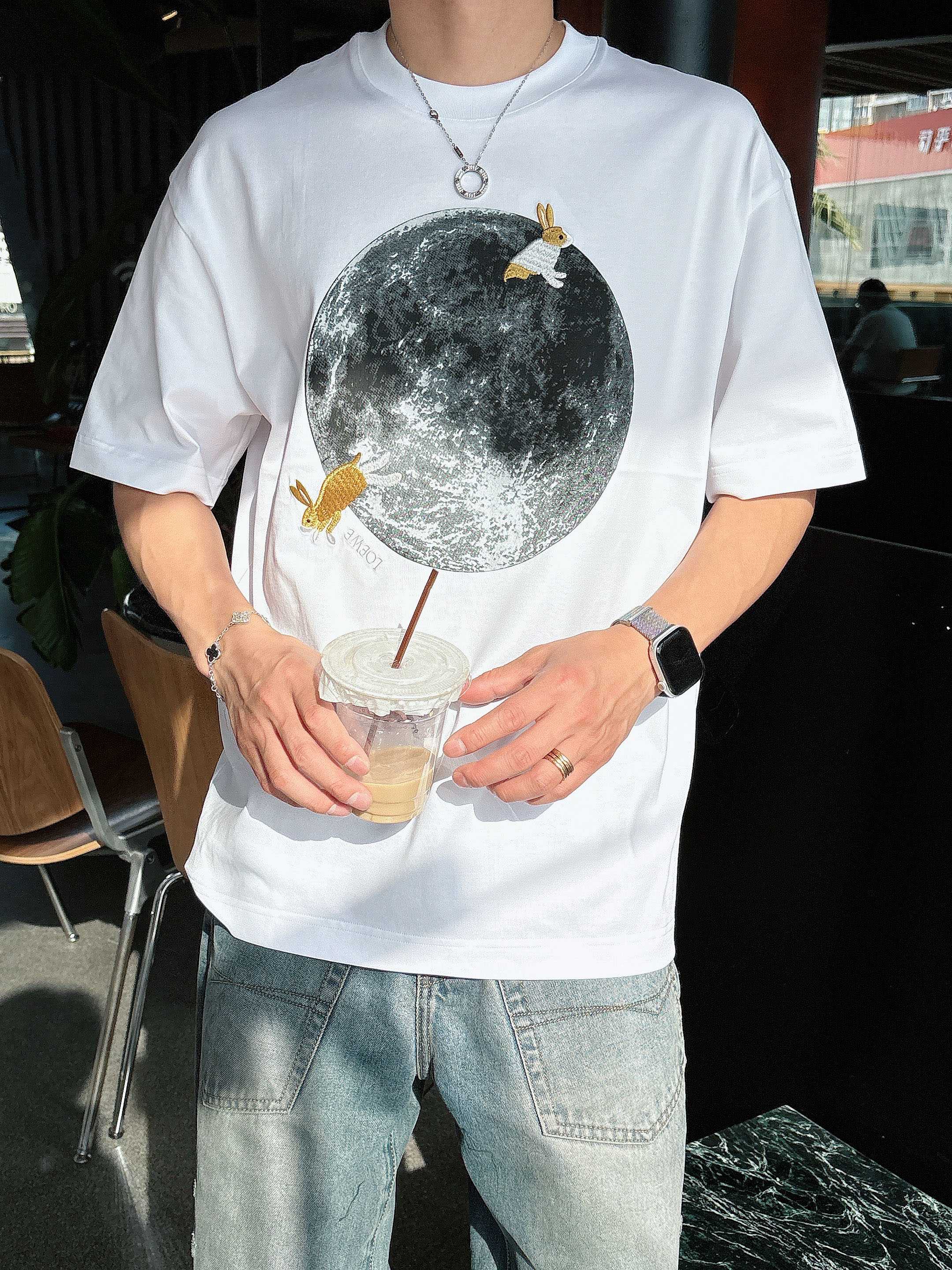 罗意威 2025春夏新款首发专柜最新款短袖圆领T恤 高端订制 设计前卫时尚！品牌logo重工艺设计 高端