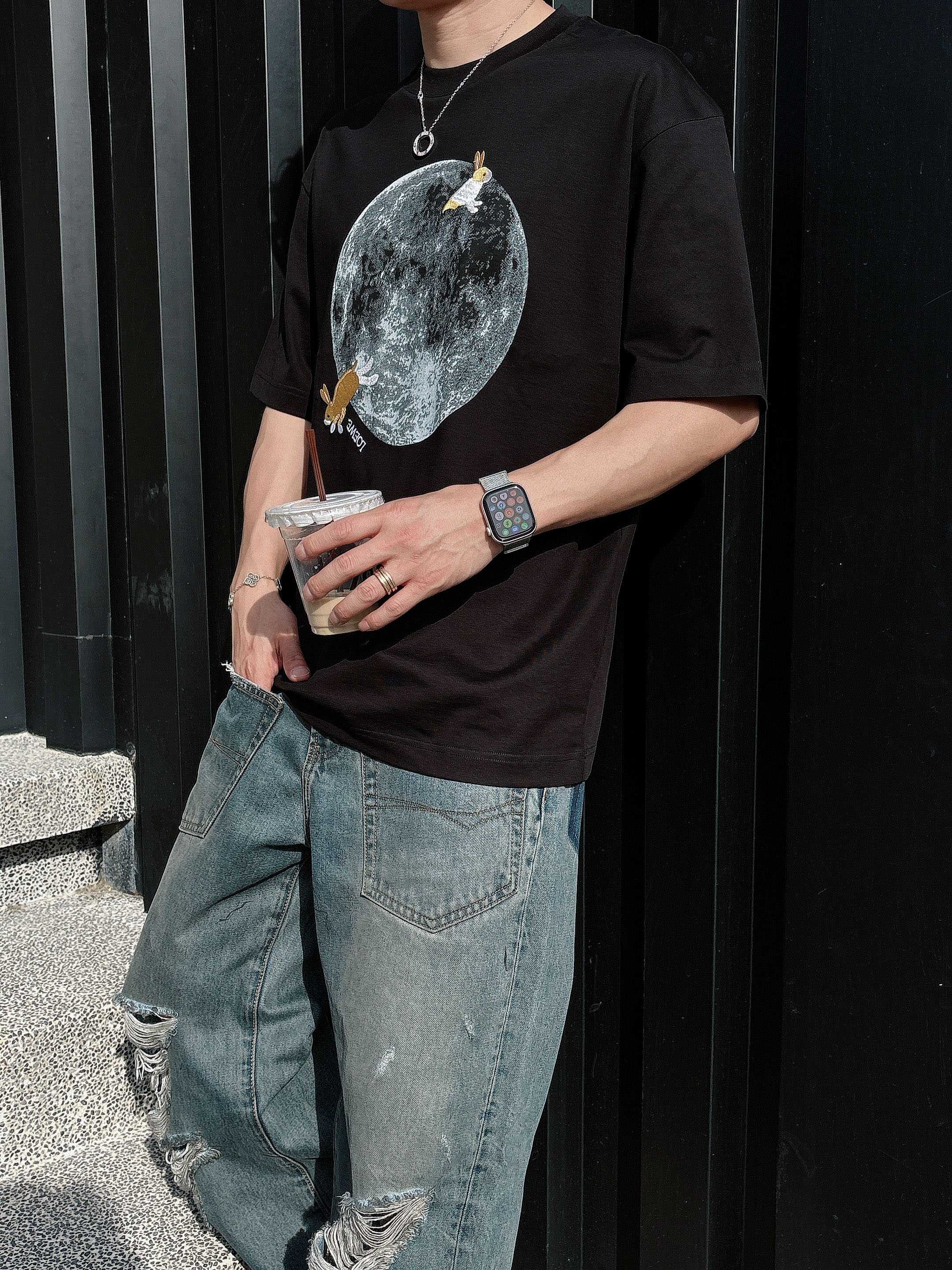 罗意威 2025春夏新款首发专柜最新款短袖圆领T恤 高端订制 设计前卫时尚！品牌logo重工艺设计 高端