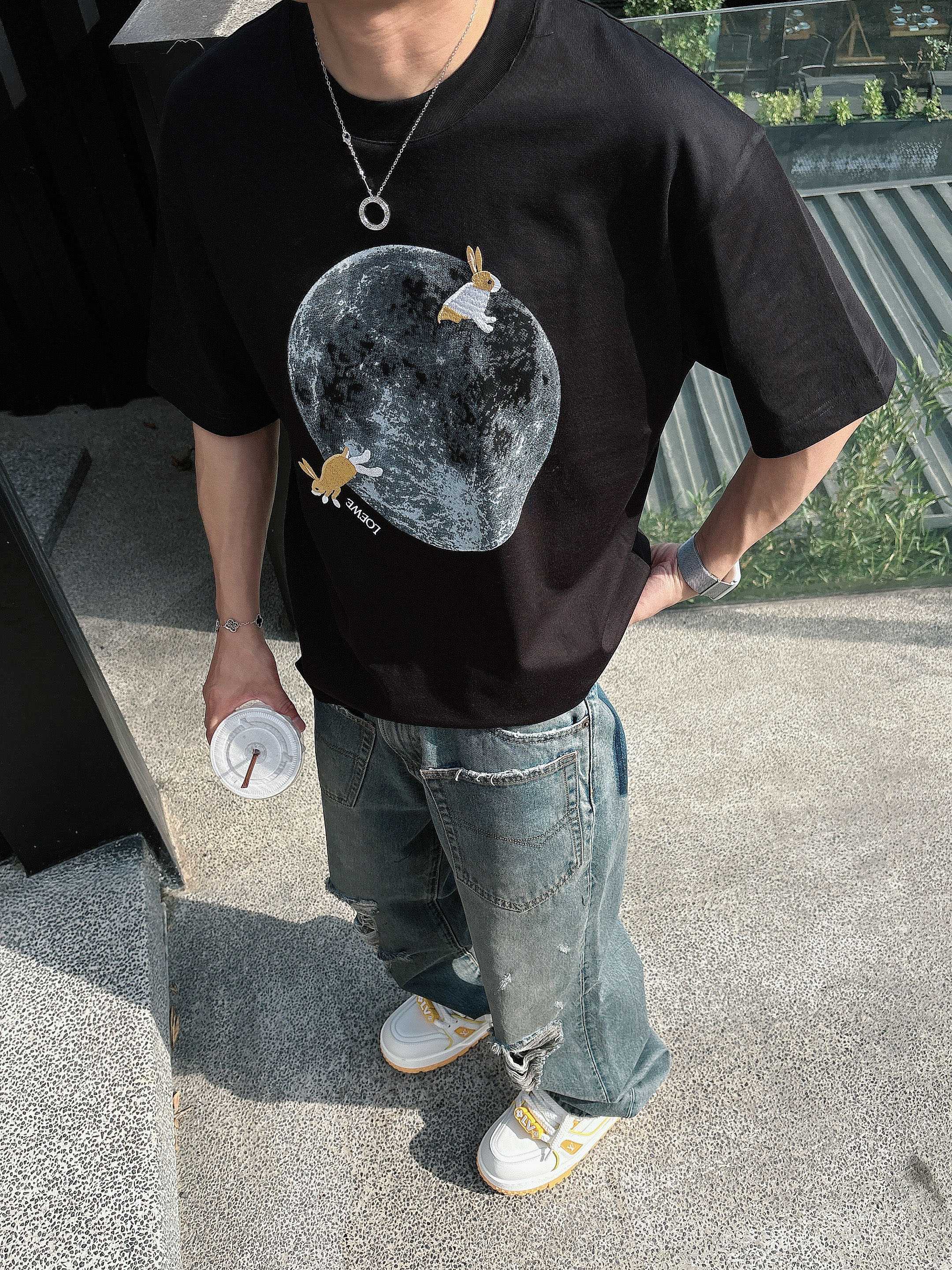 罗意威 2025春夏新款首发专柜最新款短袖圆领T恤 高端订制 设计前卫时尚！品牌logo重工艺设计 高端