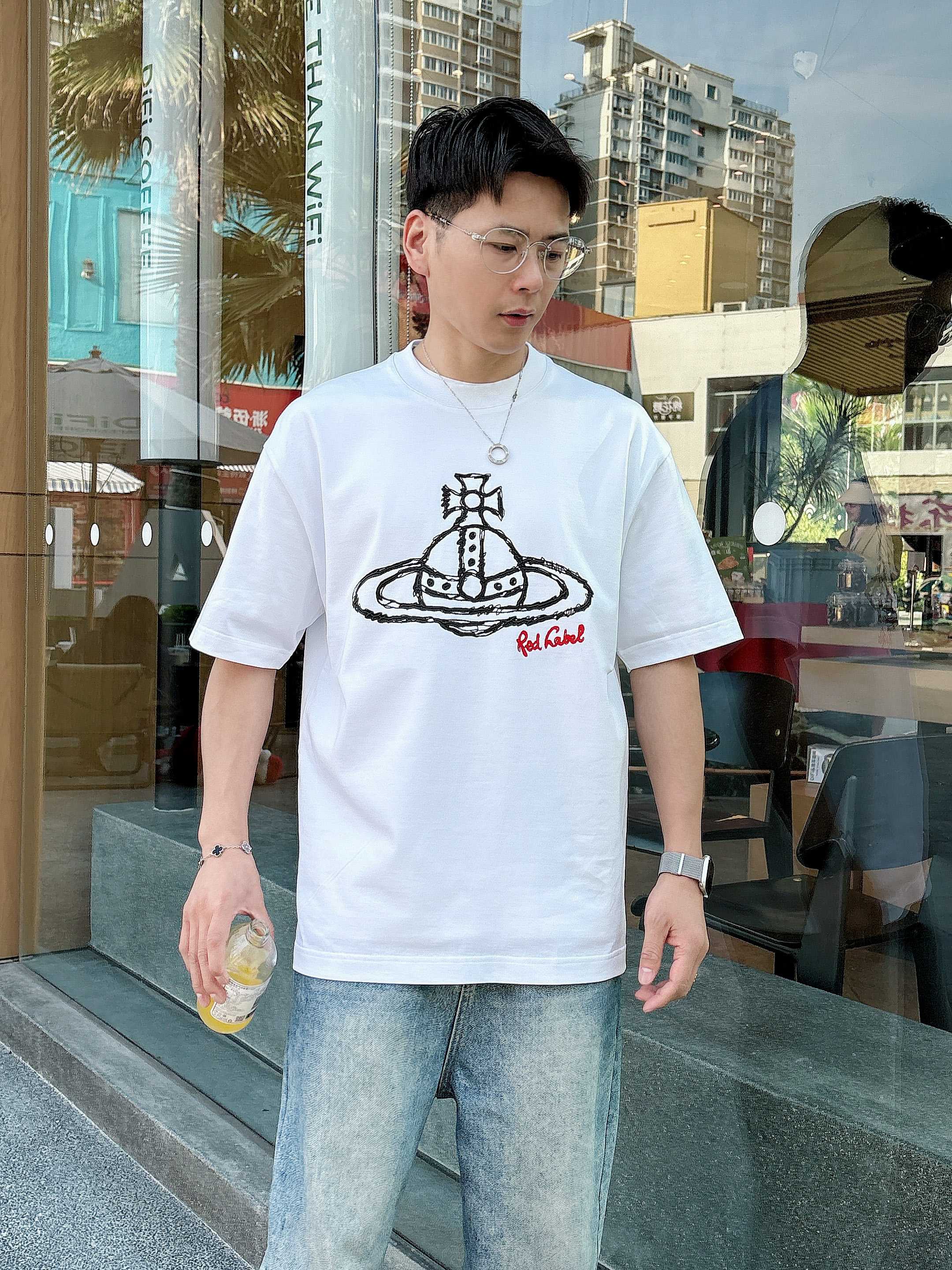 西太后 2025春夏新款首发专柜最新款短袖圆领T恤 高端订制 设计前卫时尚！品牌logo重工艺设计 高端