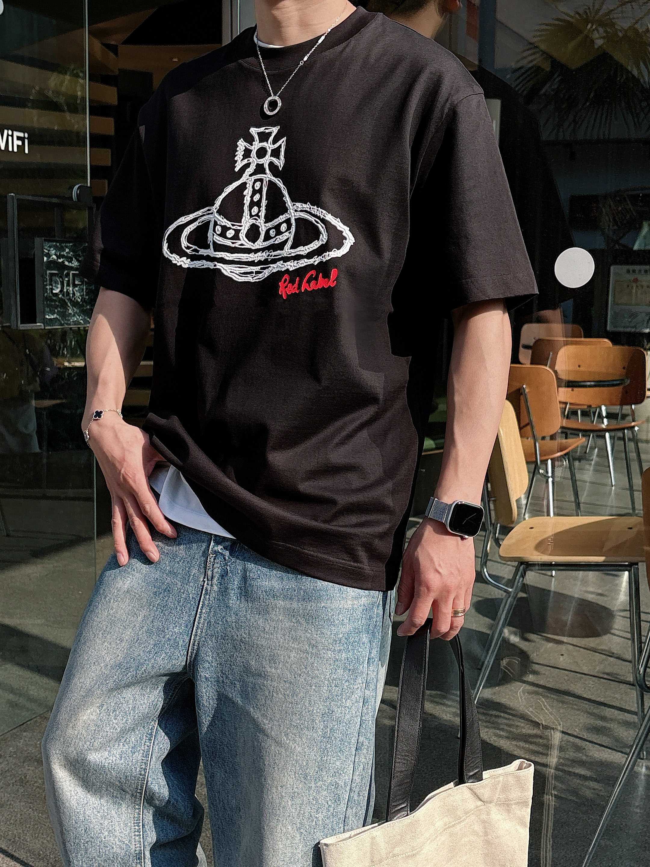 西太后 2025春夏新款首发专柜最新款短袖圆领T恤 高端订制 设计前卫时尚！品牌logo重工艺设计 高端