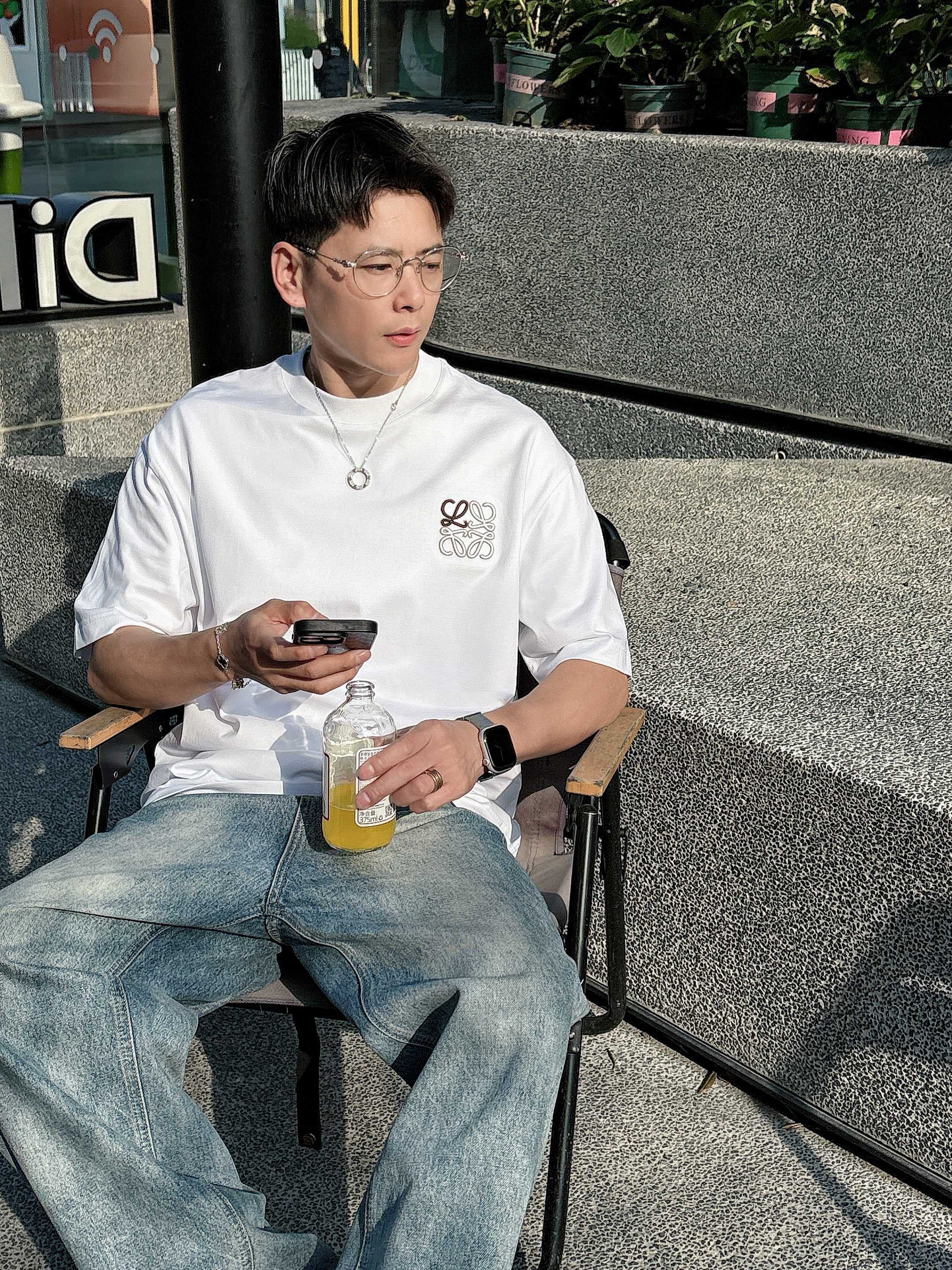 罗意威 2025春夏新款首发专柜最新款短袖圆领T恤 高端订制 设计前卫时尚！品牌logo重工艺设计 高端