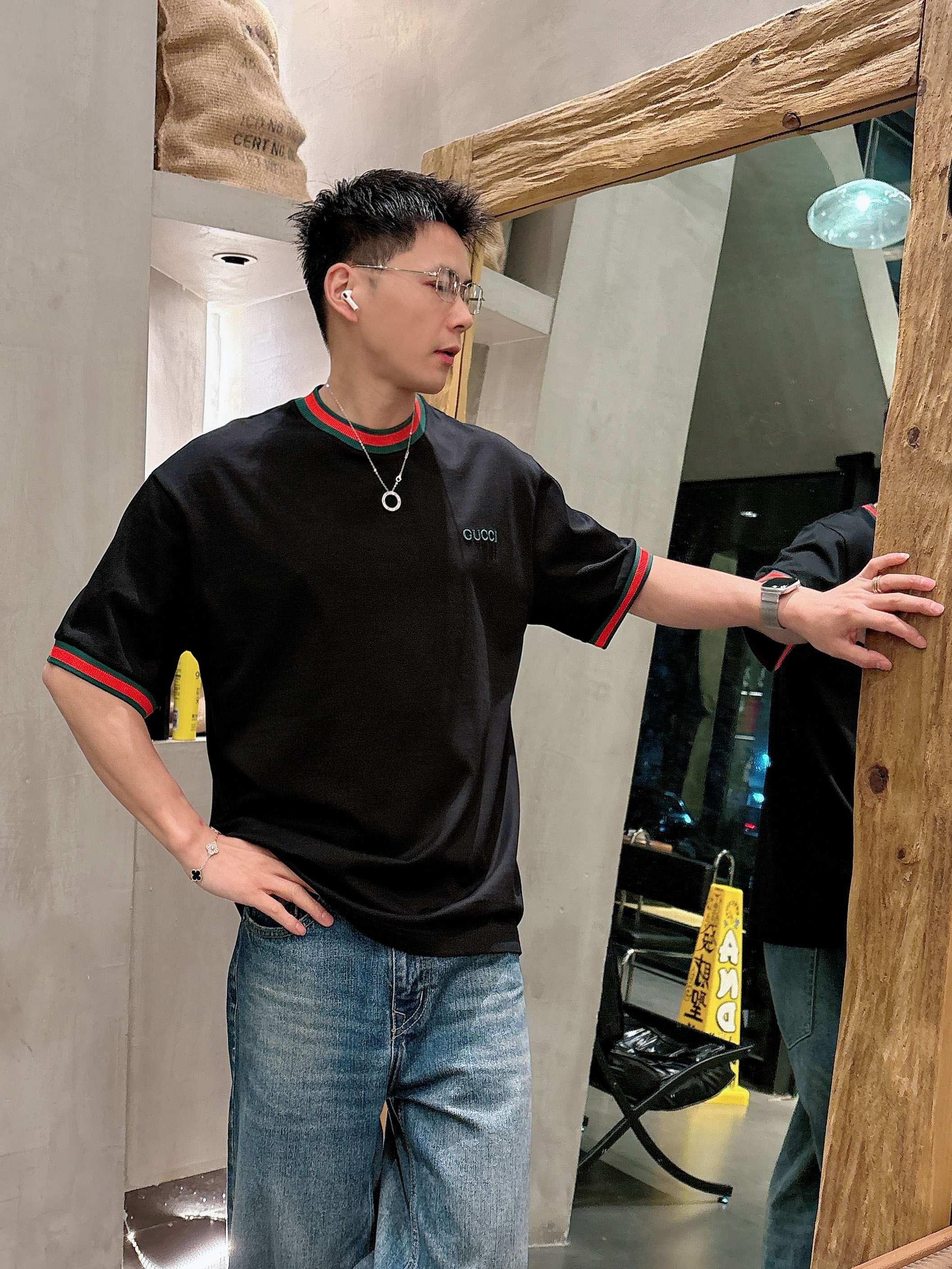 【 古驰 2026春夏 · 高阶定制T恤】🔹 核心面料：秘鲁进口匹马棉 × 顶级丝光工艺🔹 核心体感：蚕