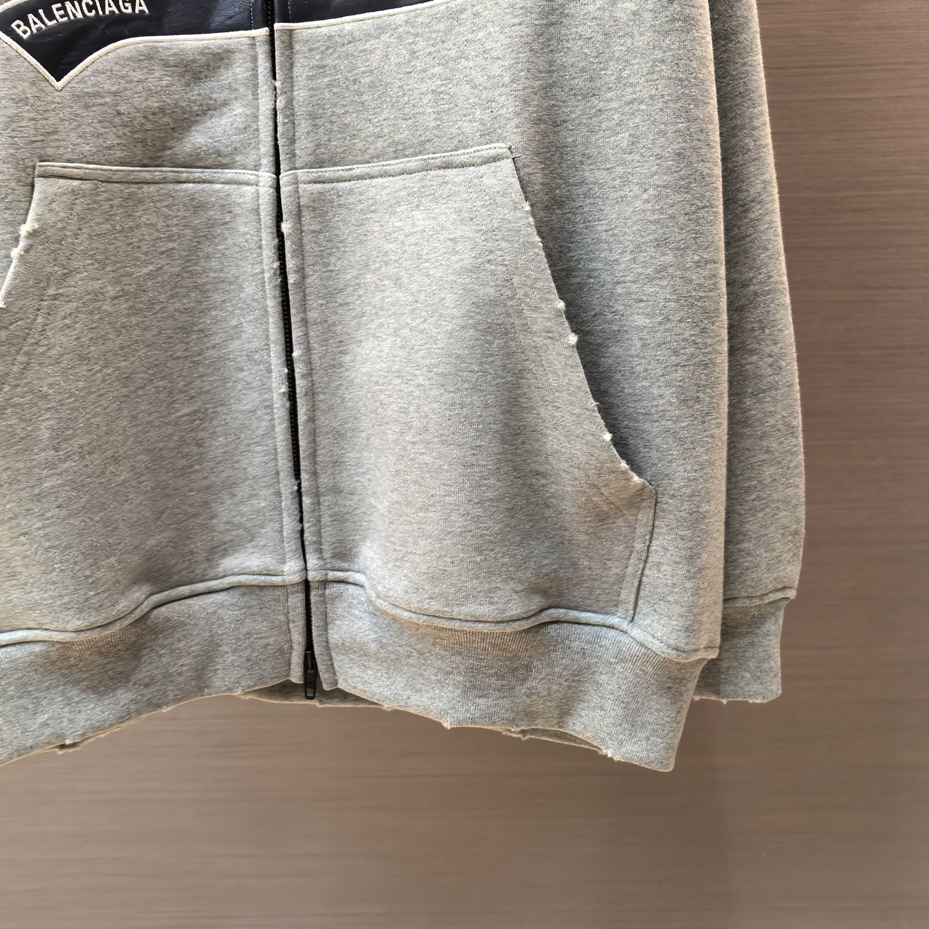 Balenciaga Luxury Embroidered Gray Zip-Up Hoodie 6 a1757151892403 0381