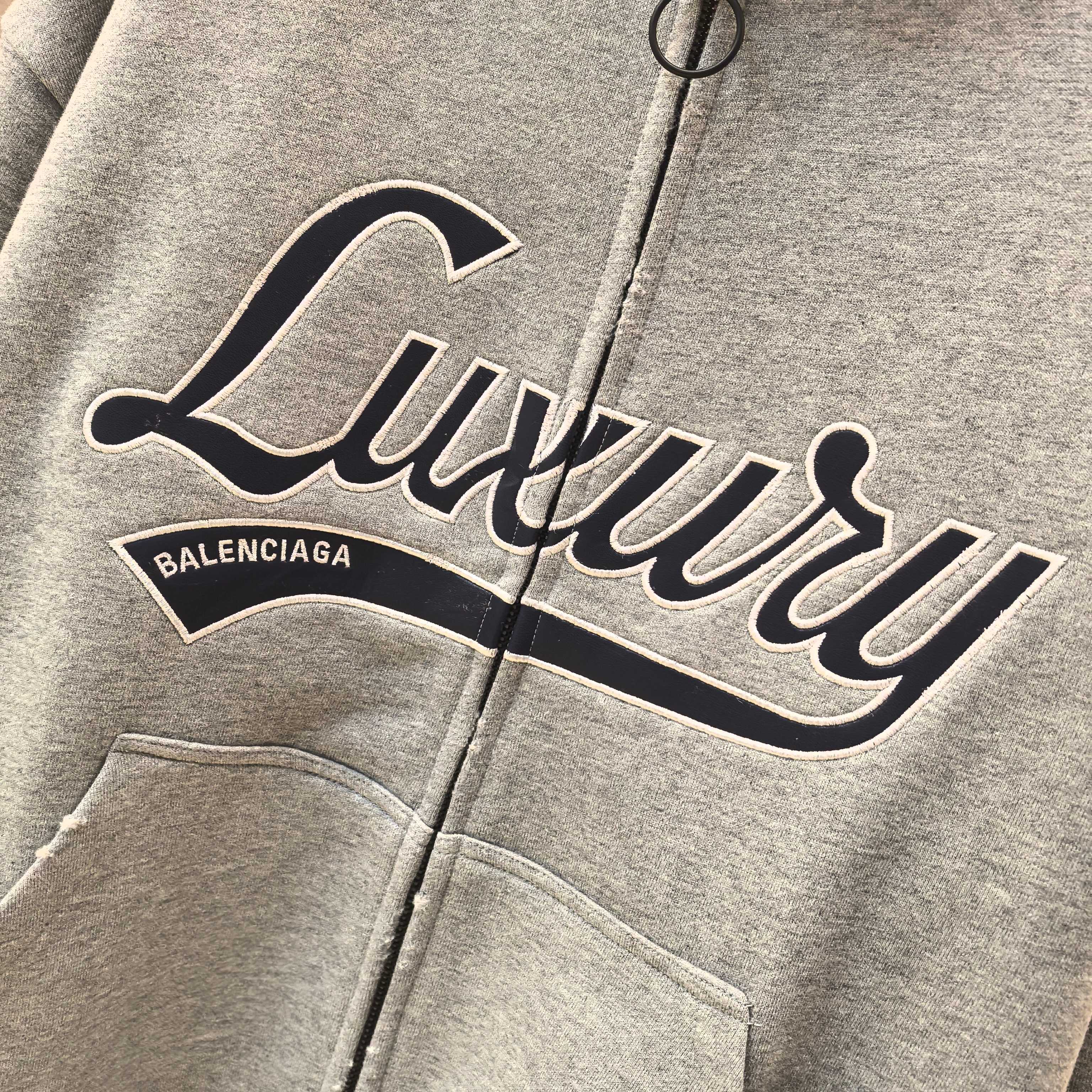 Balenciaga Luxury Embroidered Gray Zip-Up Hoodie 5 a1757151892874 6064