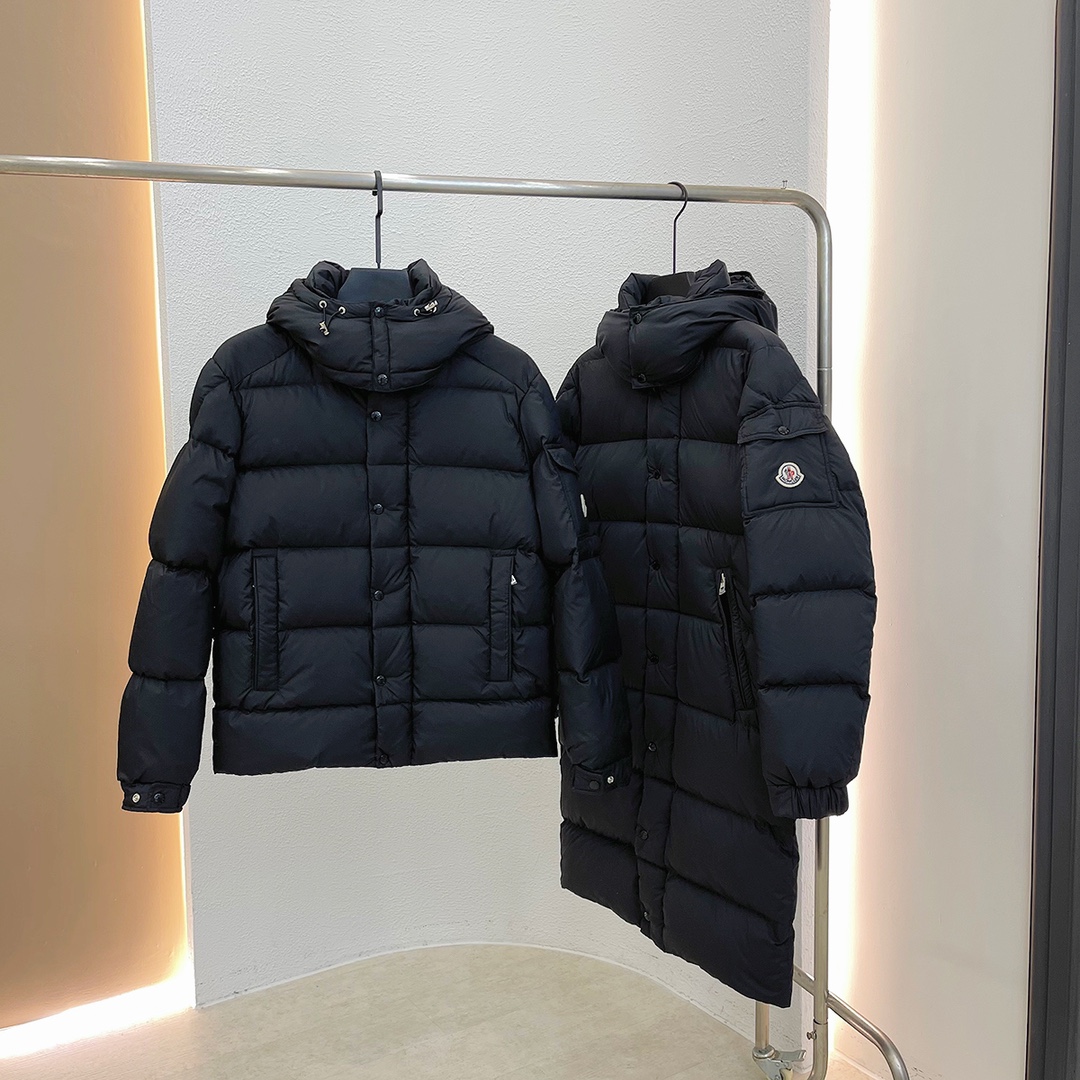 Guangzhou high-end Maya matte Moncler jackets.Durable, lightweight, warm, detachable hood. Matte black, versatile.-Big cat