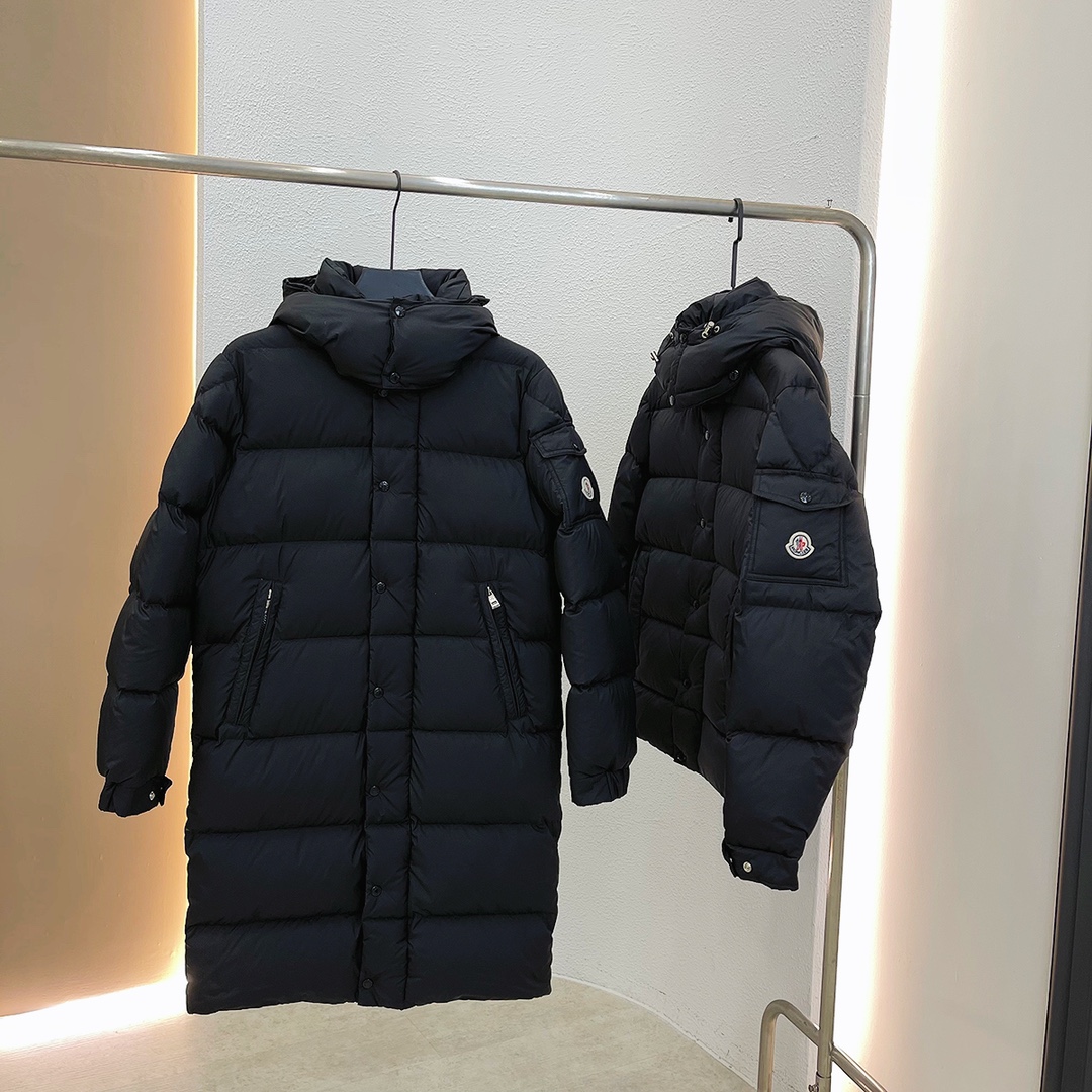Guangzhou high-end Maya matte Moncler jackets.Durable, lightweight, warm, detachable hood. Matte black, versatile.-Big cat