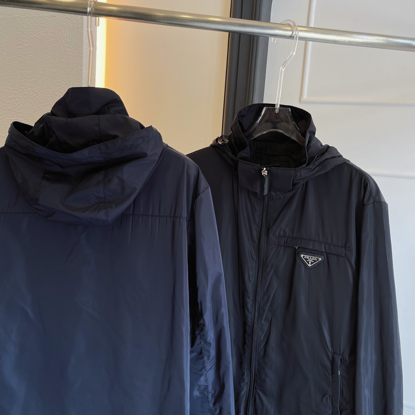 Prada 2025 men's casual jacket, detachable hood, slim fit, versatile style for all ages. Sizes M-XXXL.-Big cat
