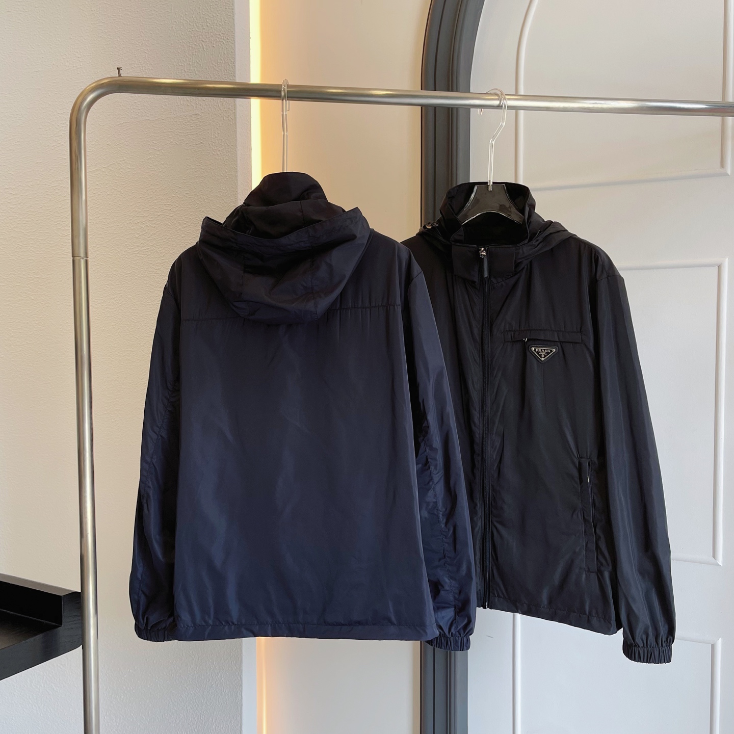 Prada 2025 men's casual jacket, detachable hood, slim fit, versatile style for all ages. Sizes M-XXXL.-Big cat
