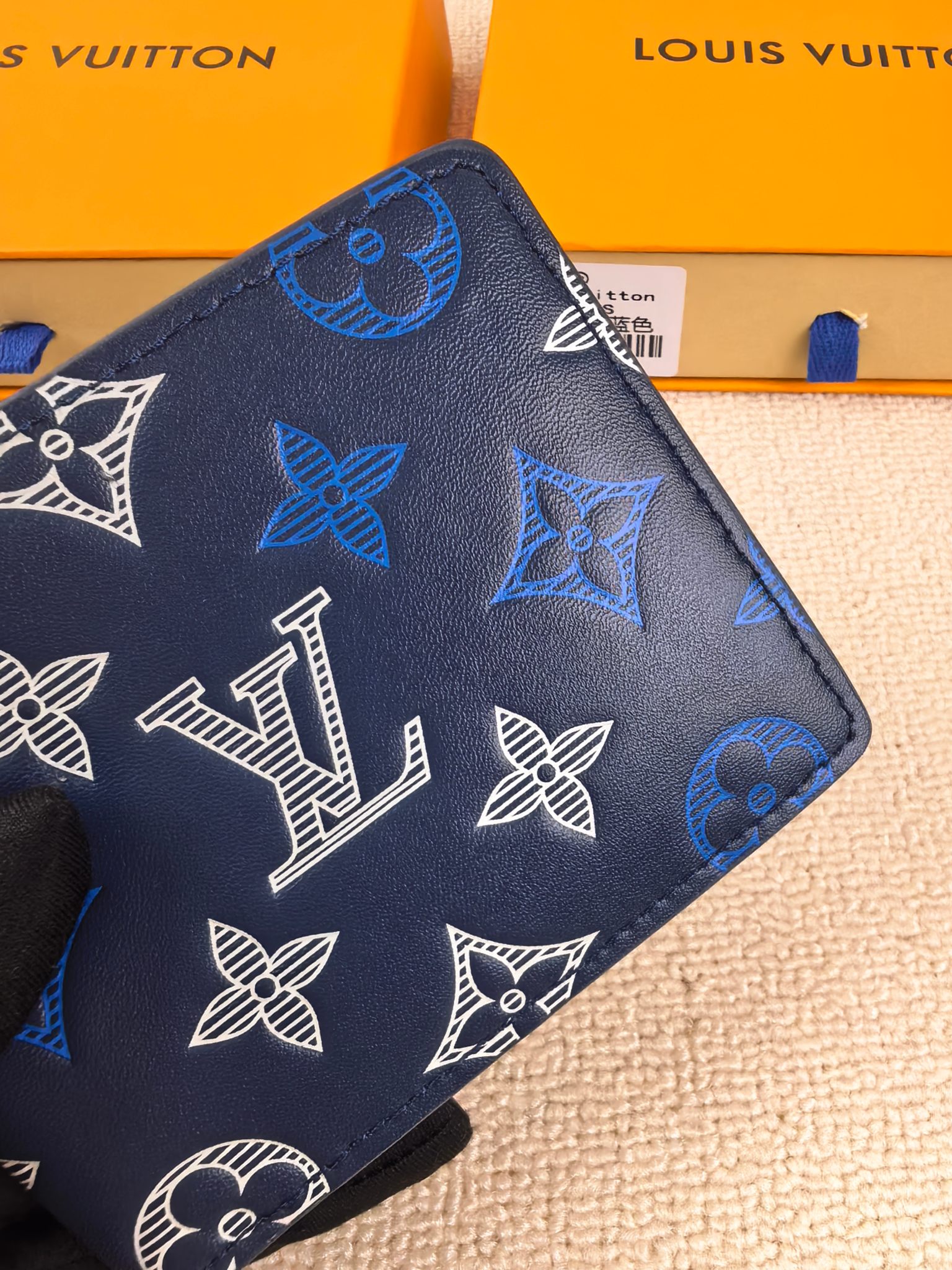 ルイ・ヴィトン 二つ折り財布 ネイビー コンパクト - 画像 7