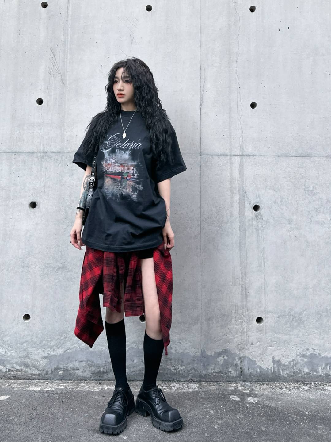 NO:295125,NEW｜City Night View Series New T-shirt, Pure Cotton Fabric, Complete Washed and Double Trolley Thread, Row Jersey Retro Textured, Loose Style Smel, Smel, Tees, T-shirt, Alexander Wang19860909NEW｜城市夜景系列新款t恤,纯棉面料,整身做旧水洗搭配双拉架螺纹,粗纱线平纹针织复古有质感,宽松版型男女同款,尺码Sml,,tees，t-shirt,alexander wang,Women's clothing