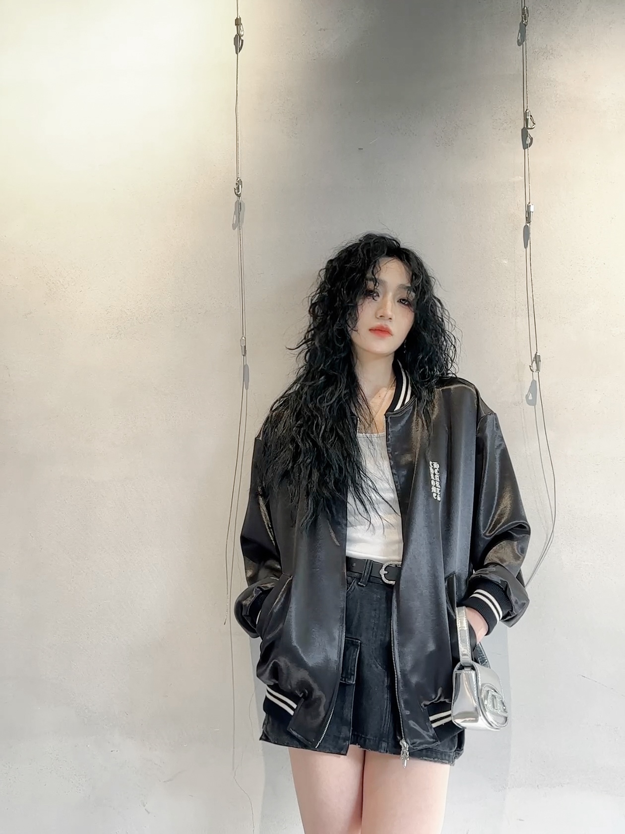 NO:315769,Croxin｜New jacket, classic recycled nylon fabric, baseball uniform style full of American retro style, imported ultra-dense plain embroidery on the front and back of the chest, full of design sense, short style modification ratio, size sml, chrome hearts, jackets & coats, alexander wang19860909克罗心｜新款夹克,经典再生尼龙面料,棒球服款式美式复古风满满,胸前后背进口超密平纹刺绣,设计感十足,短款版型修饰比例,尺码sml,,chrome hearts,jackets & coats,alexander wang,Women's clothing