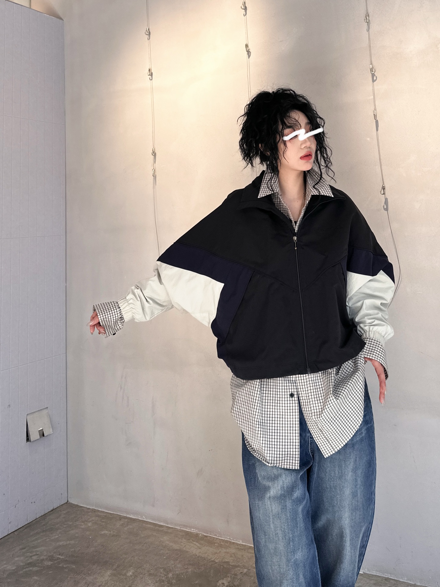 NO:308857,ACNE｜New color block retro style jacket, three-dimensional letter embroidery, fabric composite nylon. Size SML, acne studios, jackets & coats, alexander wang19860909ACNE｜新款拼色复古风夹克,立体字母刺绣,面料复合尼龙.尺码 SML,,acne studios,jackets & coats,alexander wang,Women's clothing