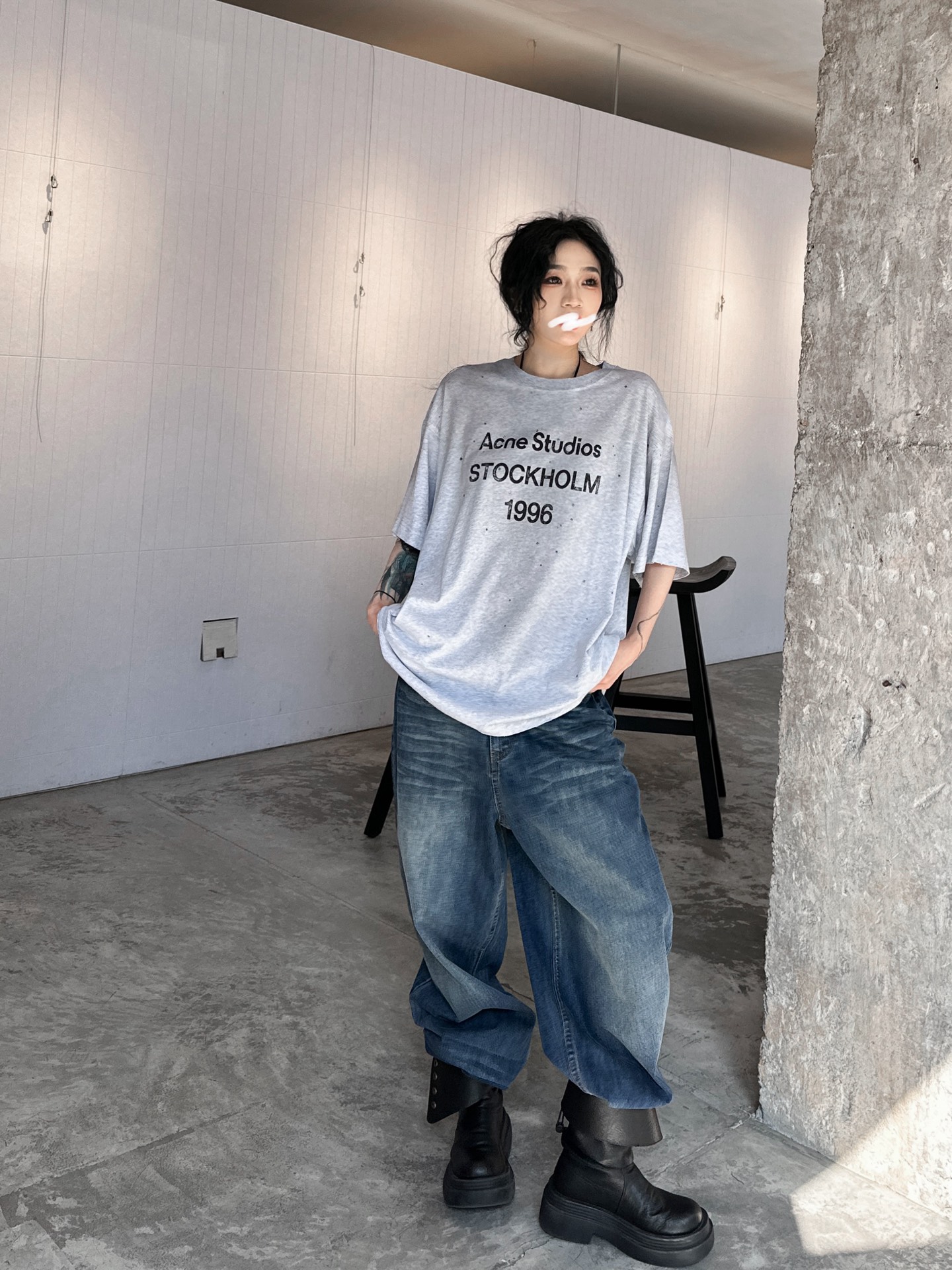 NO:320590,ACNE | New style of hot diamond washing water short sleeves, fabric 85 cotton, 15 threads, soft and comfortable feel, classic letter printing with the latest loose diamond elements, you can control it every day when going out and commuting, size SML, acne studios, T-shirt, alexander wang19860909ACNE ｜新款烫钻洗水短袖,面料85棉,15麻 手感柔软舒适,经典字母印花配合最新散钻元素,日常出街、通勤都可拿捏,尺码SML,,acne studios,T-shirt,alexander wang,Women's clothing