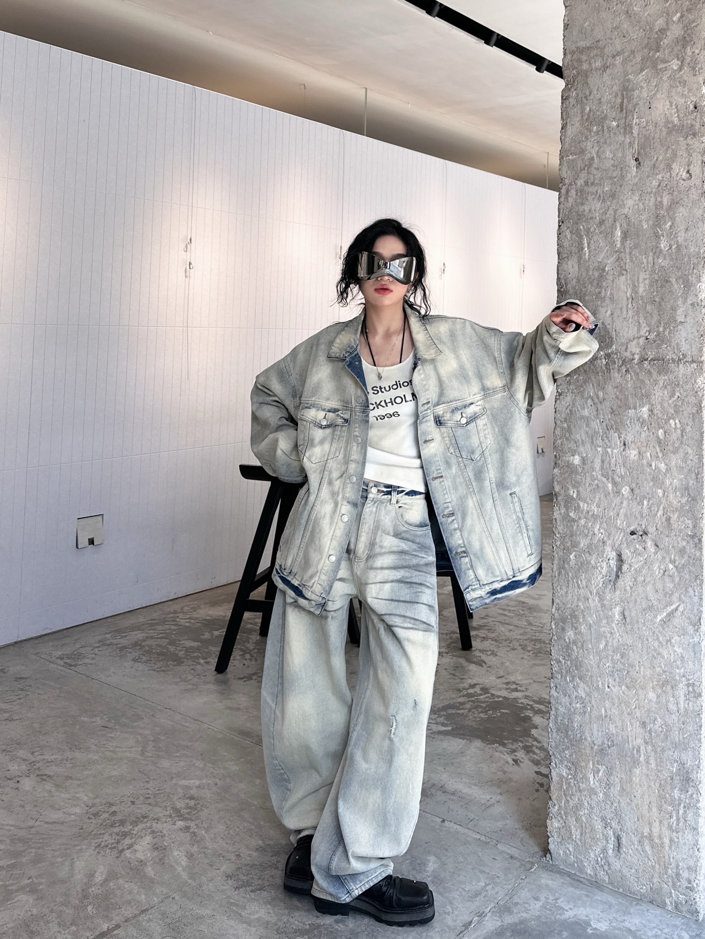 NO:320564,ACNE｜New old-fashioned washing cowboys, color spray washing process superimposed, with natural old-fashioned effect, loose style, same style for men and women Size SML, acne studios, alexander wang19860909ACNE｜新款做旧洗水牛仔衣,喷色洗水工艺叠加,带有自然做旧效果,宽松版型,男女同款 尺码SML,,acne studios,alexander wang,Women's clothing