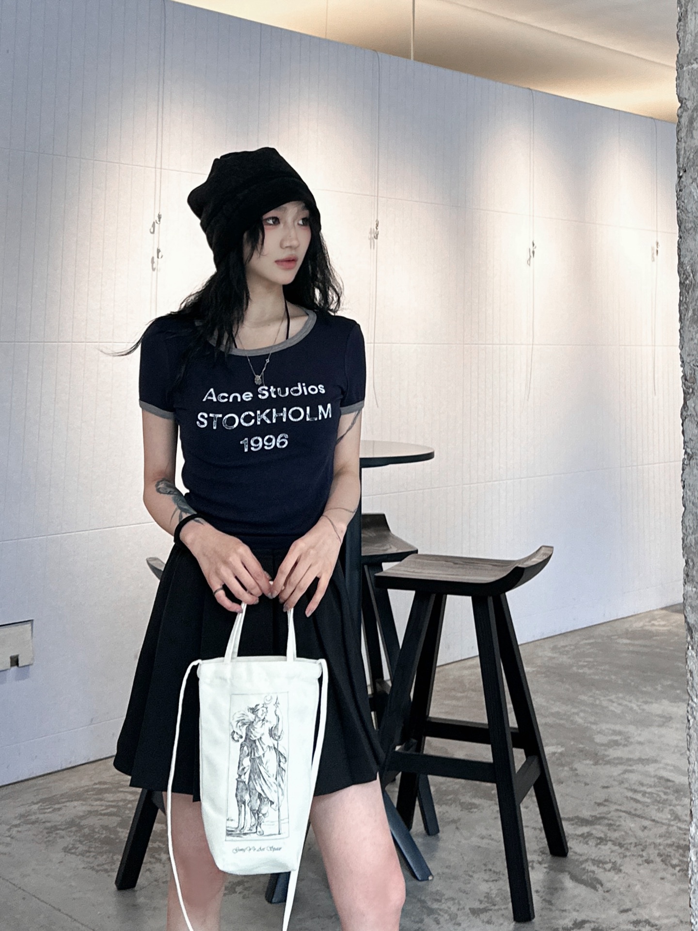 NO:326221,ACNE｜New base T-shirt, pure cotton fabric is soft, slim and not tight, high elastic fabric is strong inclusive, contrasting color splicing design, chest watermark printing, size Sml, acne studios,tees, t-shirt, alexander wang19860909ACNE｜新款打底t恤,纯棉面料柔软修身显瘦不紧身,高弹力面料包容性强,撞色拼接设计,胸前水印印花,尺码Sml,,acne studios,tees，t-shirt,alexander wang,Women's clothing