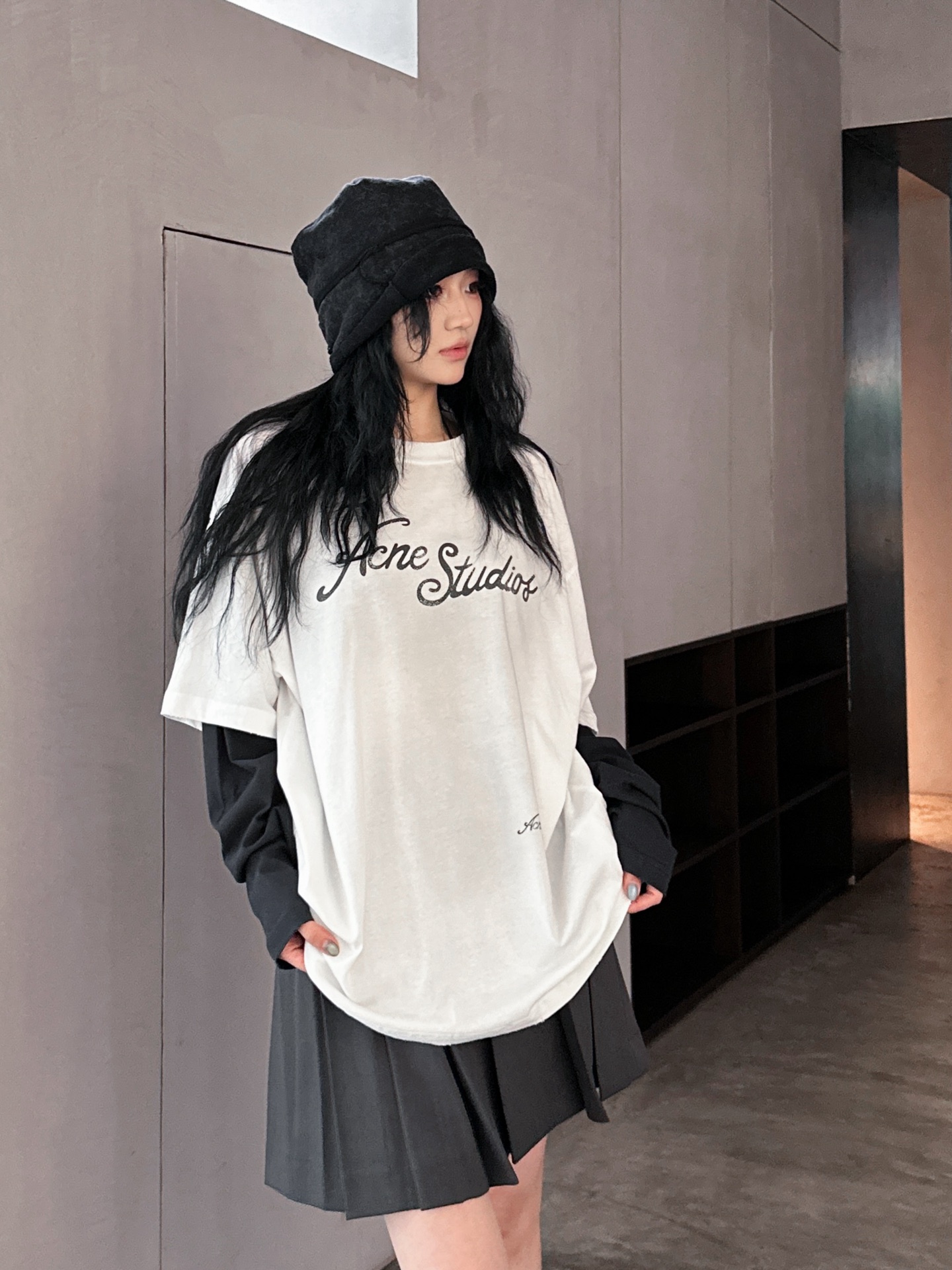 NO:326217,ACNE｜New T-shirt, grinding cotton fabric, soft, comfortable, light and slim fit, contrasting color fake two-piece design, loose style, same style for men and women, size Sml, acne studios, tees, t-shirt, alexander wang19860909ACNE｜新款t恤,磨毛棉面料柔软舒适轻薄修身,撞色假两件设计感十足,宽松版型男女同款,尺码Sml,,acne studios,tees，t-shirt,alexander wang,Women's clothing