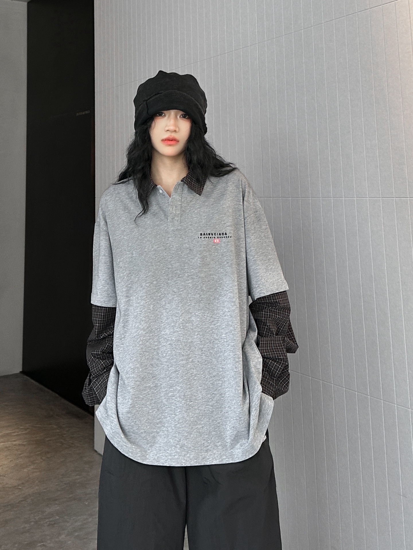 NO:317358,NEW｜New fake two-piece T-shirt, pure cotton fabric, old washing process soft and comfortable, spliced ​​plaid shirt full of design, imported super dense plain embroidery craftsmanship on the chest feel three-dimensional and textured, loose style for men and women, size Sml, shirts, tees, t-shirt, alexander wang19860909NEW｜新款假两件t恤,纯棉面料,做旧水洗工艺柔软舒适,拼接格纹衬衫设计感十足,胸前进口超密平纹刺绣工艺手感立体有质感,宽松版型男女同款,尺码Sml,,shirts,tees，t-shirt,alexander wang,Women's clothing