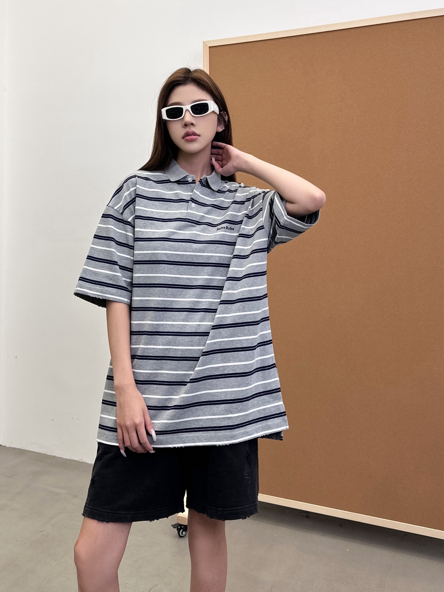 NO:334741,Acne | New short-sleeved polo, laundry washing water hanging grinding and classic embroidery logo, same style for men and women, size sml, acne studios, T-shirt, alexander wang19860909Acne ｜ 新款短袖polo,成衣洗水吊磨加经典刺绣标,男女同款,尺码sml,,acne studios,T-shirt,alexander wang,Women's clothing