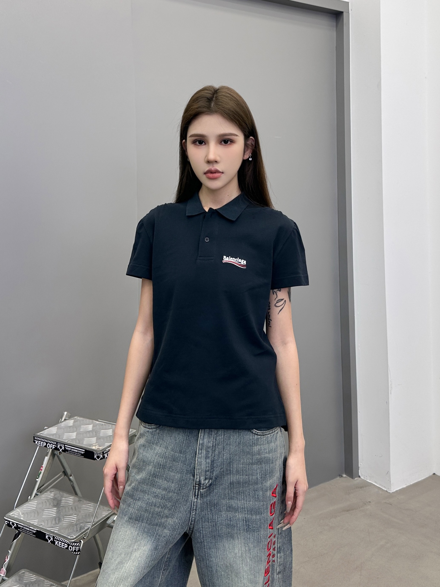 NO:433397,Paris ｜ New polo short-sleeved, front and rear embroidery marks for laundry washing, latest puff sleeve making, size sml, T-shirt, alexander wang19860909巴黎 ｜ 新款polo短袖,成衣洗水前后刺绣标,最新泡泡袖做法,尺码sml,,T-shirt,alexander wang,Women's clothing