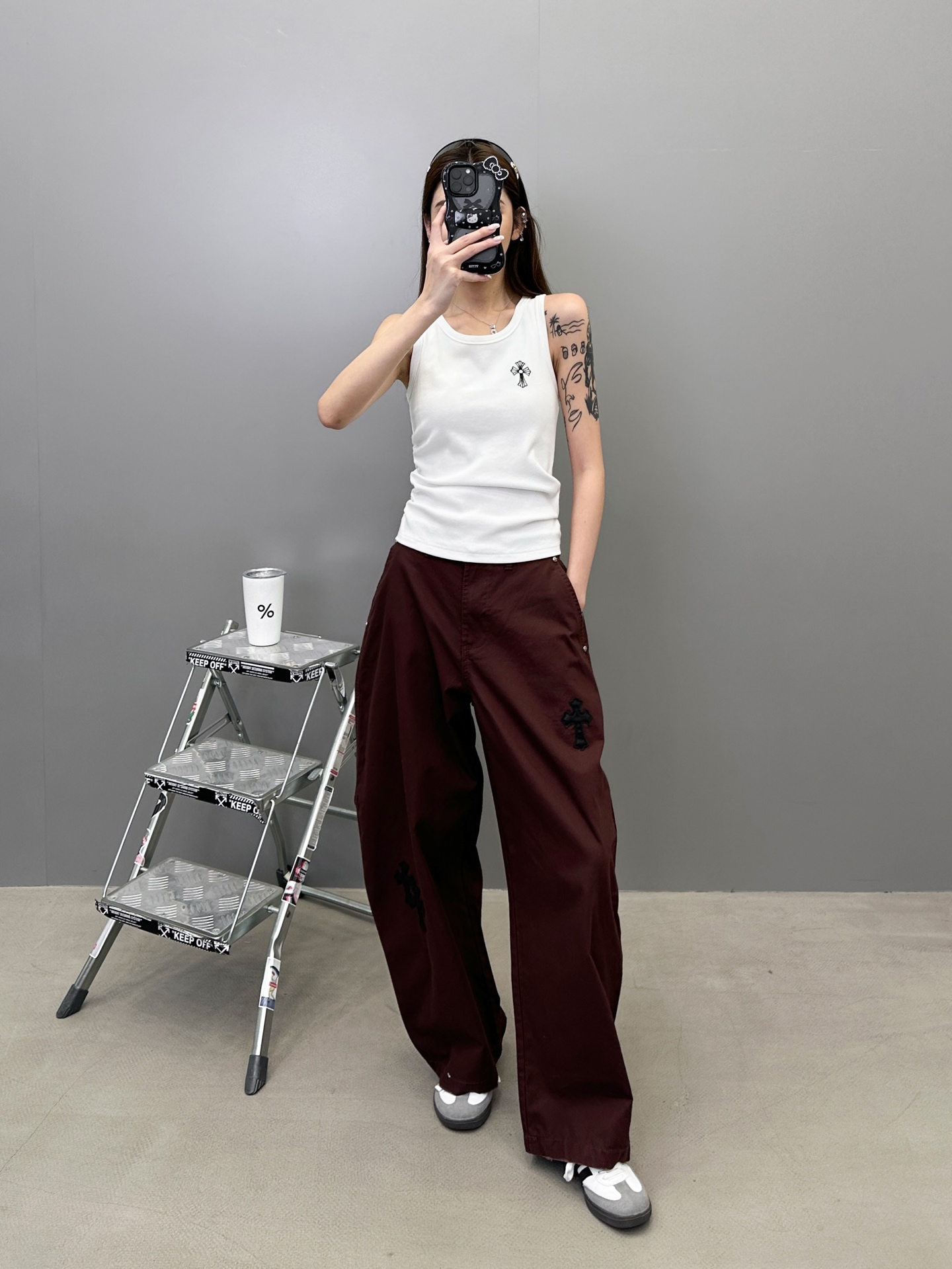 NO:454713,? Croxin | New casual pants, laundry, washing, water, grinding, handmade car cross mark, imported high-density khaki fabric, same style for men and women, size sml, chrome hearts, alexander wang19860909? 克罗心 ｜ 新款休闲裤,成衣洗水吊磨工艺加手工车十字标,进口高密卡其布面料,男女同款,尺码sml,,chrome hearts,alexander wang,Women's clothing