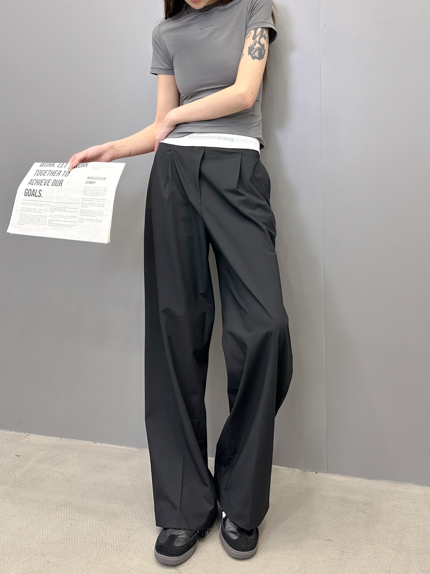 NO:457935,King | New casual pants, custom-made jacquard rubber webbing, imported TR fabric, size sml, alexander wang, alexander wang19860909大王 ｜ 新款休闲裤,定做提花橡筋织带,进口TR面料,尺码sml,,alexander wang,alexander wang,Women's clothing