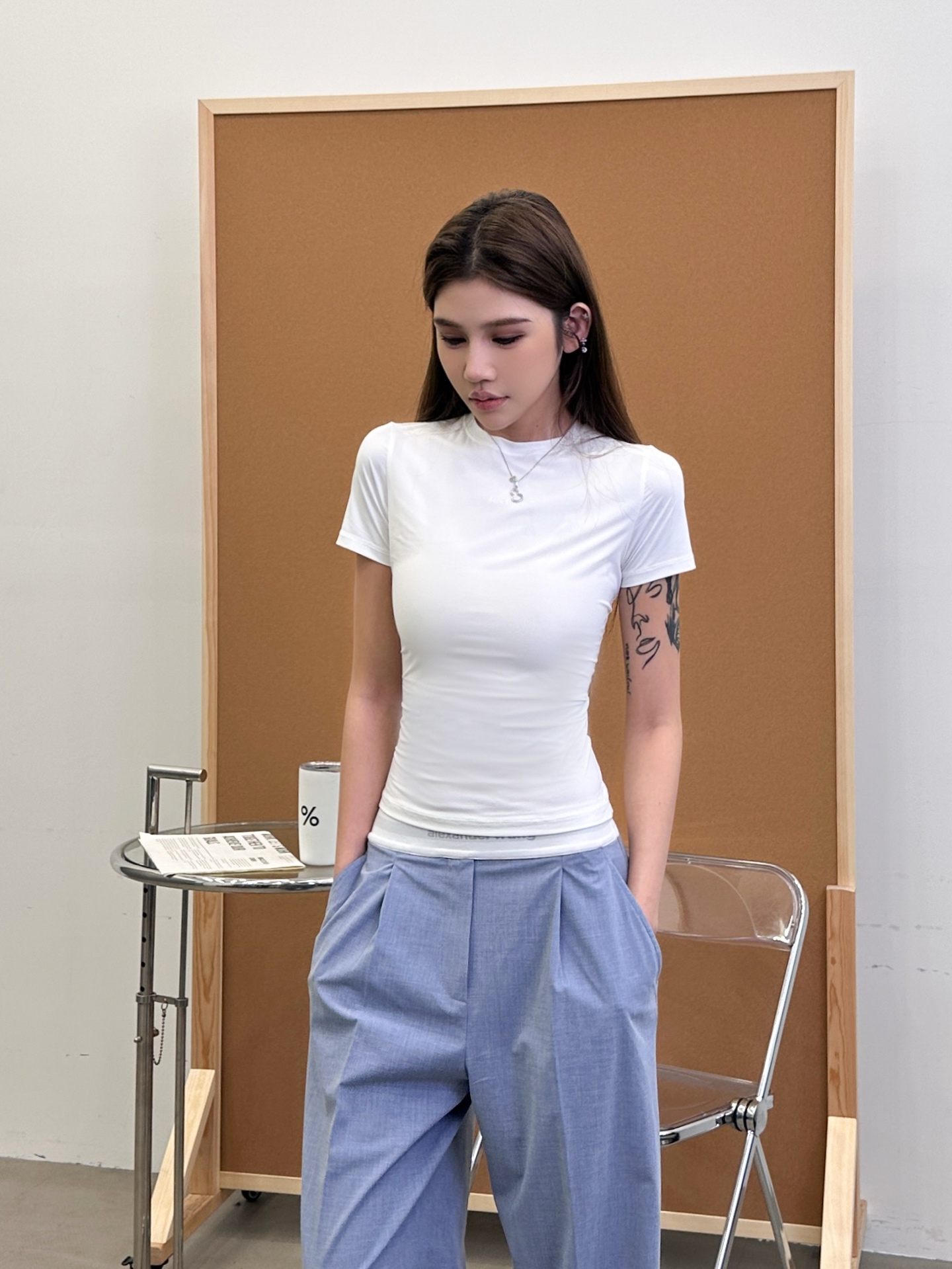 NO:457939,Acne｜ New short-sleeved base t, classic thick-printed label, imported nylon blended special fabric with strong skin-friendly feel, size sml, acne studios, T-shirt, alexander wang19860909Acne ｜ 新款短袖打底t,经典厚版印花标,进口锦纶混纺特殊面料亲肤感强,尺码sml,,acne studios,T-shirt,alexander wang,Women's clothing