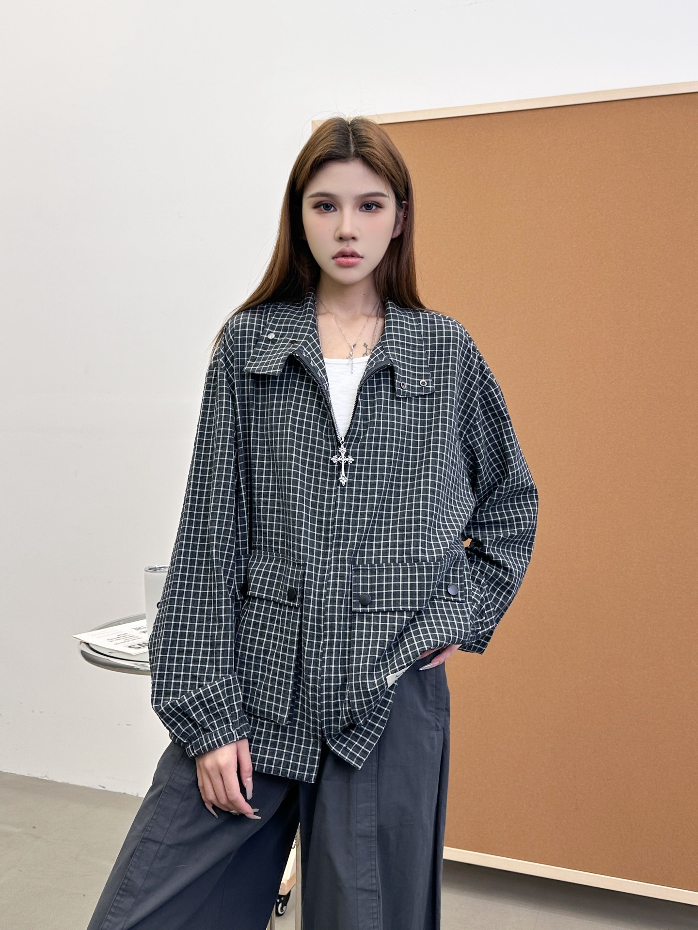 NO:464737,Acne | New thin jacket, imported Japanese plaid fabric, same style for men and women, size sml, acne studios, jackets & coats, alexander wang19860909Acne ｜ 新款薄夹克,日本进口格子面料,男女同款,尺码sml,,acne studios,jackets & coats,alexander wang,Women's clothing