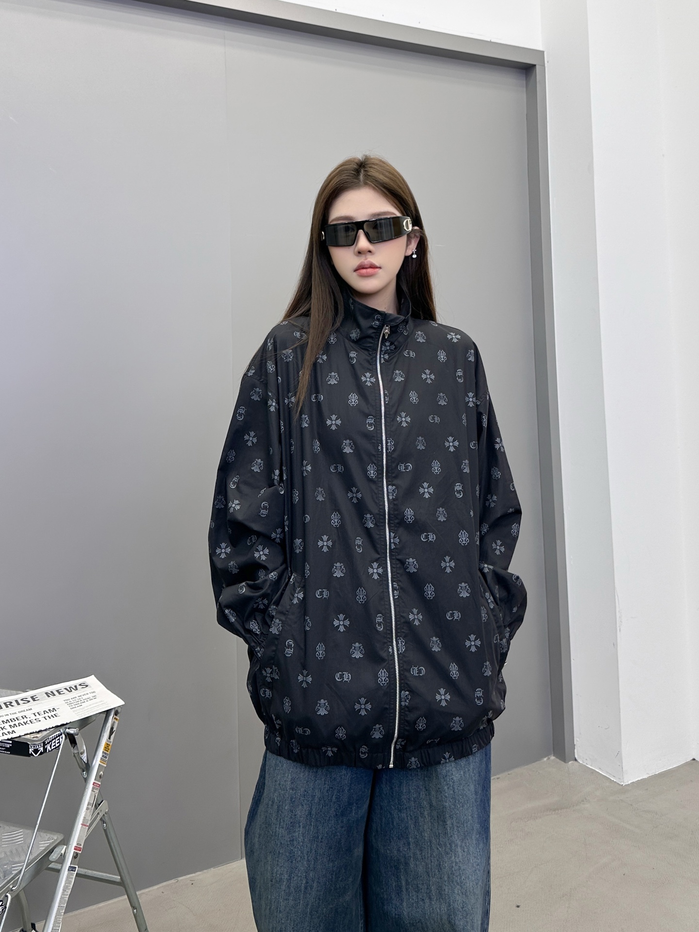 NO:464784,Croxin | New windbreaker cardigan, grey cloth printing technology plus Japanese imported high-density cotton fabric, same style for men and women, size sml, chrome hearts, alexander wang19860909克罗心 ｜ 新款风衣开衫,坯布印花工艺加日本进口高密棉面料,男女同款,尺码sml,,chrome hearts,alexander wang,Women's clothing