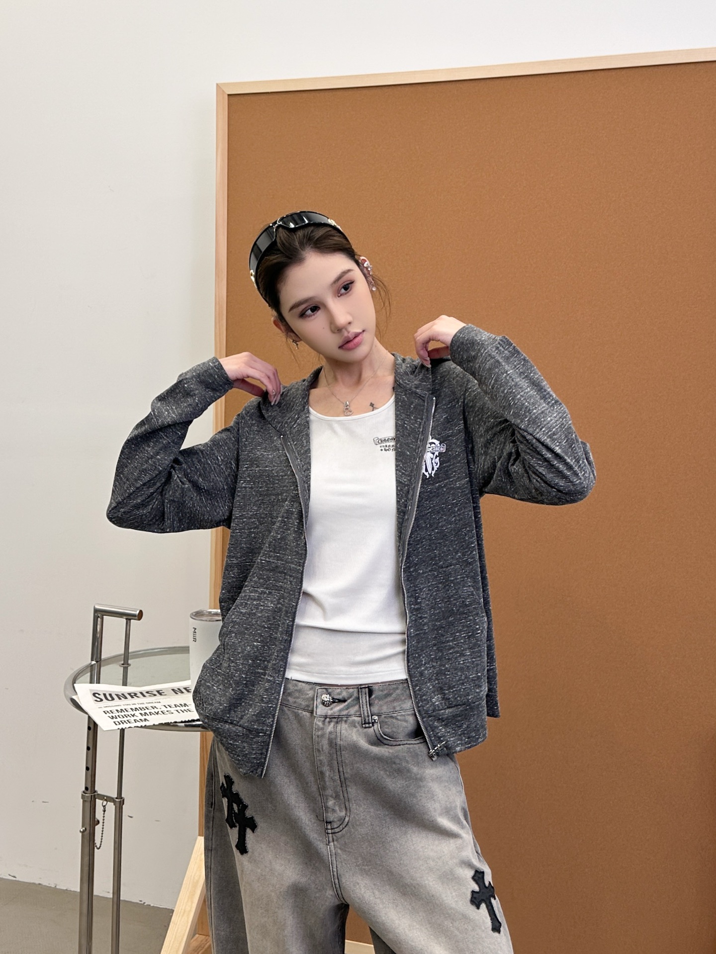 NO:473442,Croxin | New cardigan sweater, classic printed logo, cotton blended special fabric, size sml, chrome hearts, hoodie, sweatshirts, alexander wang19860909克罗心 ｜ 新款开衫卫衣,经典印花标,人棉混纺特殊面料,尺码sml,,chrome hearts,hoodie,sweatshirts,alexander wang,Women's clothing