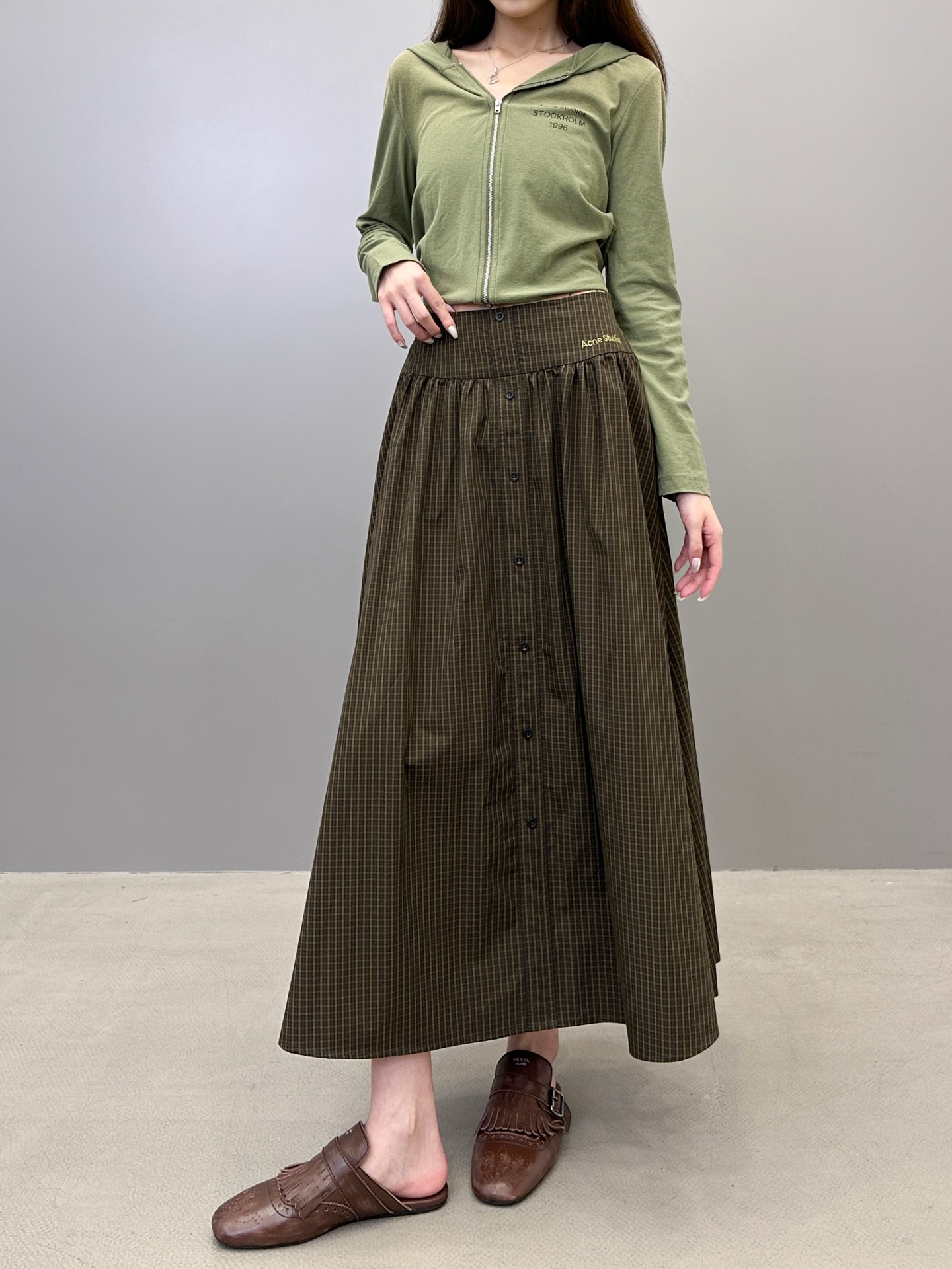 NO:473403,Acne | New casual skirt, classic embroidery logo plus imported cotton plaid fabric, casual fashion, size sml, acne studios, skirts, alexander wang19860909Acne ｜ 新款休闲半裙,经典刺绣标加进口全棉格子面料,休闲时尚,尺码sml,,acne studios,skirts,alexander wang,Women's clothing