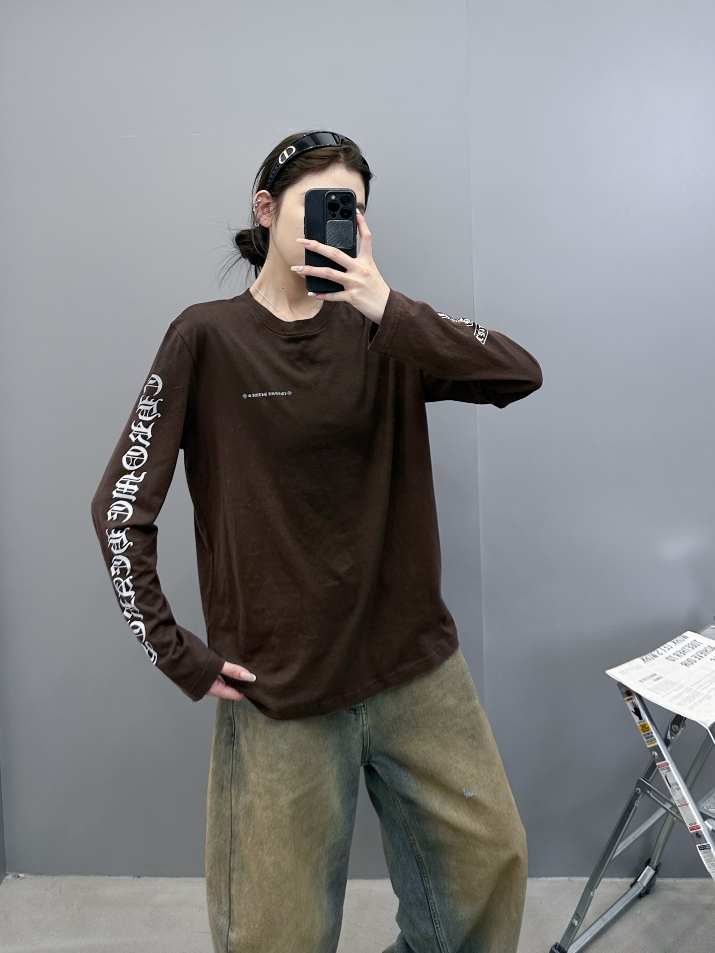 NO:480499,Croxin | New long-sleeved T, laundry washing water spray color hanging grinding technology plus 5 prints, same style for men and women, size sml, chrome hearts, alexander wang19860909克罗心 ｜ 新款长袖t,成衣洗水喷色吊磨工艺加5处印花,男女同款,尺码sml,,chrome hearts,alexander wang,Women's clothing