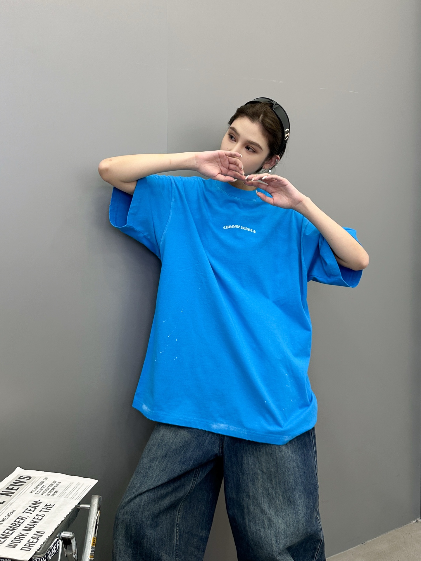 NO:486980,Croxin | New short-sleeved T, laundry washing water spray color hanging grinding acrylic process plush garment printing, same style for men and women, size sml, chrome hearts, T-shirt, alexander wang19860909克罗心 ｜ 新款短袖t,成衣洗水喷色吊磨丙烯工艺加成衣印花,男女同款,尺码sml,,chrome hearts,T-shirt,alexander wang,Women's clothing