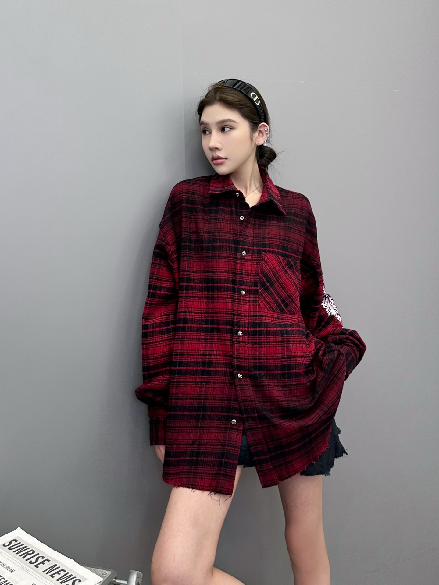 NO:486988,Croxin | New plaid shirt, ready-to-wear washing water spray color hanging grinding technology plus 4 prints, same style for men and women, size sml, chrome hearts, alexander wang19860909克罗心 ｜ 新款格子衬衣,成衣洗水喷色吊磨工艺加4处印花,男女同款,尺码sml,,chrome hearts,alexander wang,Women's clothing