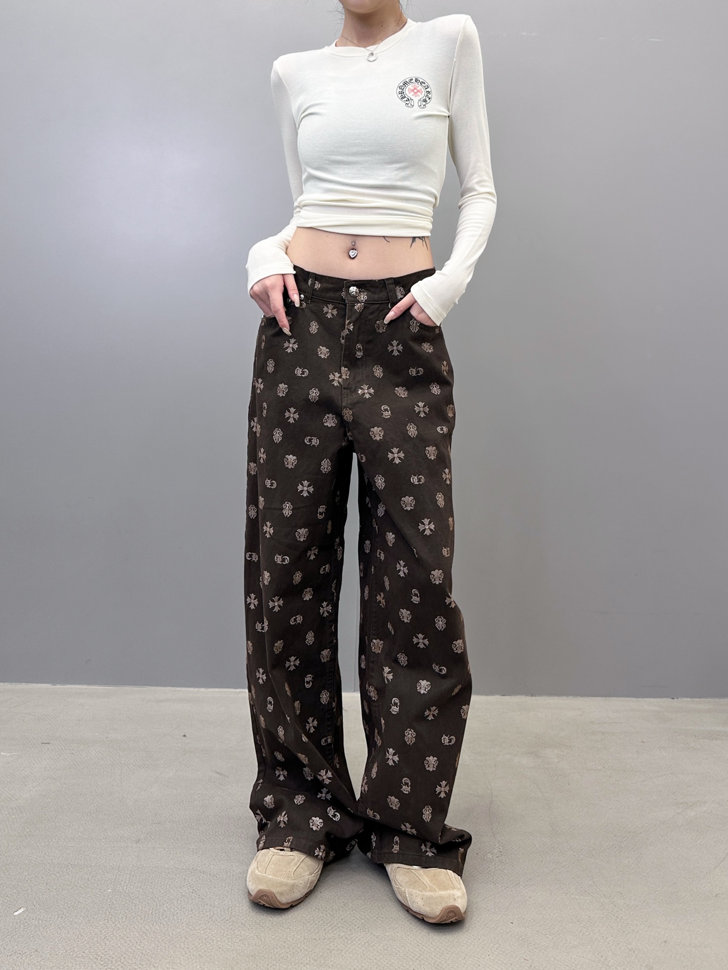 NO:489486,Croxin | New denim work pants, laundry and wash cloth printing technology, same style for men and women, size sml, chrome hearts, alexander wang19860909克罗心 ｜ 新款牛仔工装裤,成衣洗水坯布印花工艺,男女同款,尺码sml,,chrome hearts,alexander wang,Women's clothing