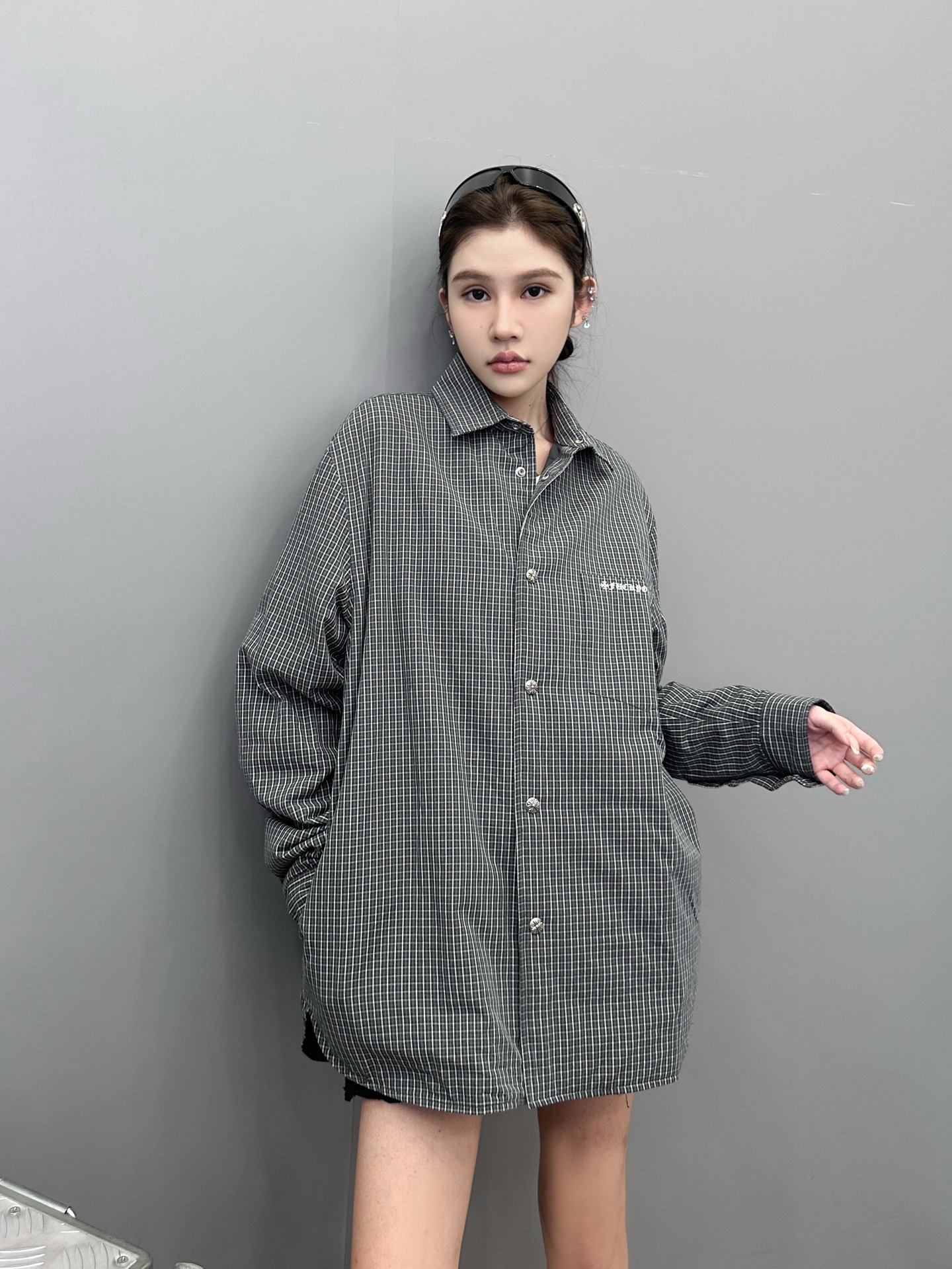 NO:489495,Croxin | New cotton shirt, classic multi-portrait printing logo, all-cotton high-density shirt fabric, shirt cotton jacket style, same style for men and women, size sml, chrome hearts, alexander wang19860909克罗心 ｜ 新款棉衬衣,经典多处印花标,全棉高密衬衣面料,衬衣棉服款式,男女同款,尺码sml,,chrome hearts,alexander wang,Women's clothing