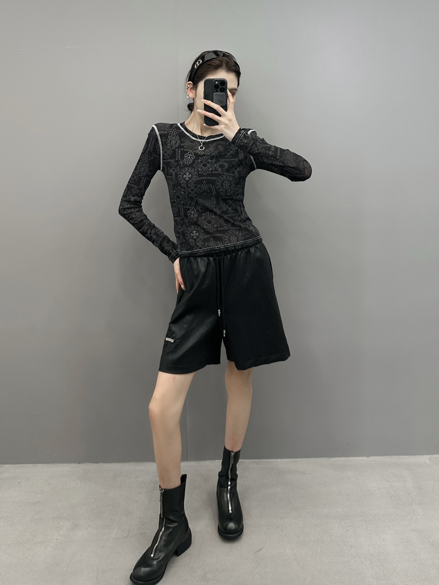 NO:498266,Croxin | New long-sleeved base, active printing technology of ready-made grey cloth, skin car workmanship, size sml, chrome hearts, alexander wang19860909克罗心 ｜ 新款长袖打底,成衣坯布活性印花工艺,冚车做工,尺码sml,,chrome hearts,alexander wang,Women's clothing