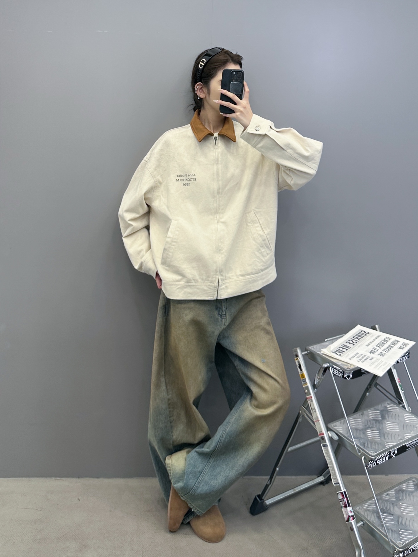 NO:498292,Acne | New casual jacket, laundry and wash water spray printing process, classic high-density cotton khaki fabric, casual fashion, size sml, acne studios, jackets & coats, alexander wang19860909Acne ｜ 新款休闲夹克,成衣洗水喷色印花工艺,经典高密全棉卡其布面料,休闲时尚,尺码sml,,acne studios,jackets & coats,alexander wang,Women's clothing