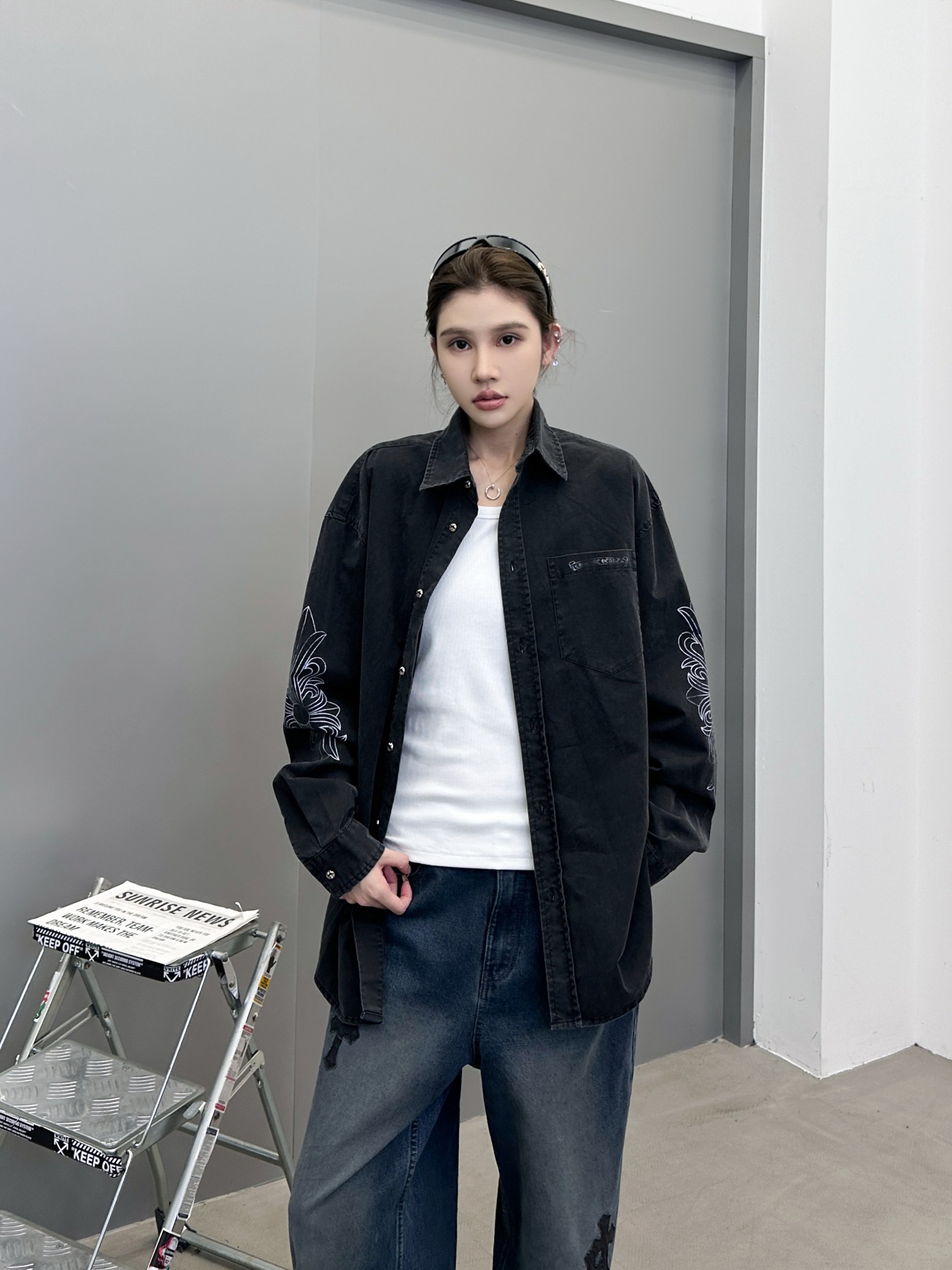 NO:498300,Croxin | New shirt, ready-to-wear wash and stir-fry color plus 5 printing technology, cotton, same style for men and women, size sml, chrome hearts, alexander wang19860909克罗心 ｜ 新款衬衣,成衣洗水炒色加5处印花工艺,棉,男女同款,尺码sml,,chrome hearts,alexander wang,Women's clothing