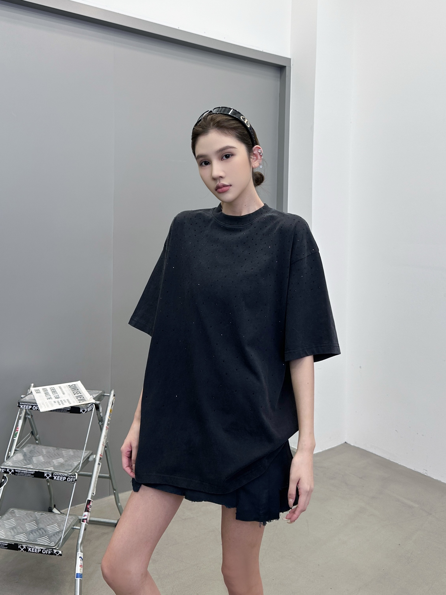 NO:500094,Croxin | New short-sleeved T, ready-to-wear washing and water stir-frying color and diamond craftsmanship, same style for men and women, size sml, chrome hearts, T-shirt, alexander wang19860909克罗心 ｜ 新款短袖t,成衣洗水炒色烫钻工艺,男女同款,尺码sml,,chrome hearts,T-shirt,alexander wang,Women's clothing