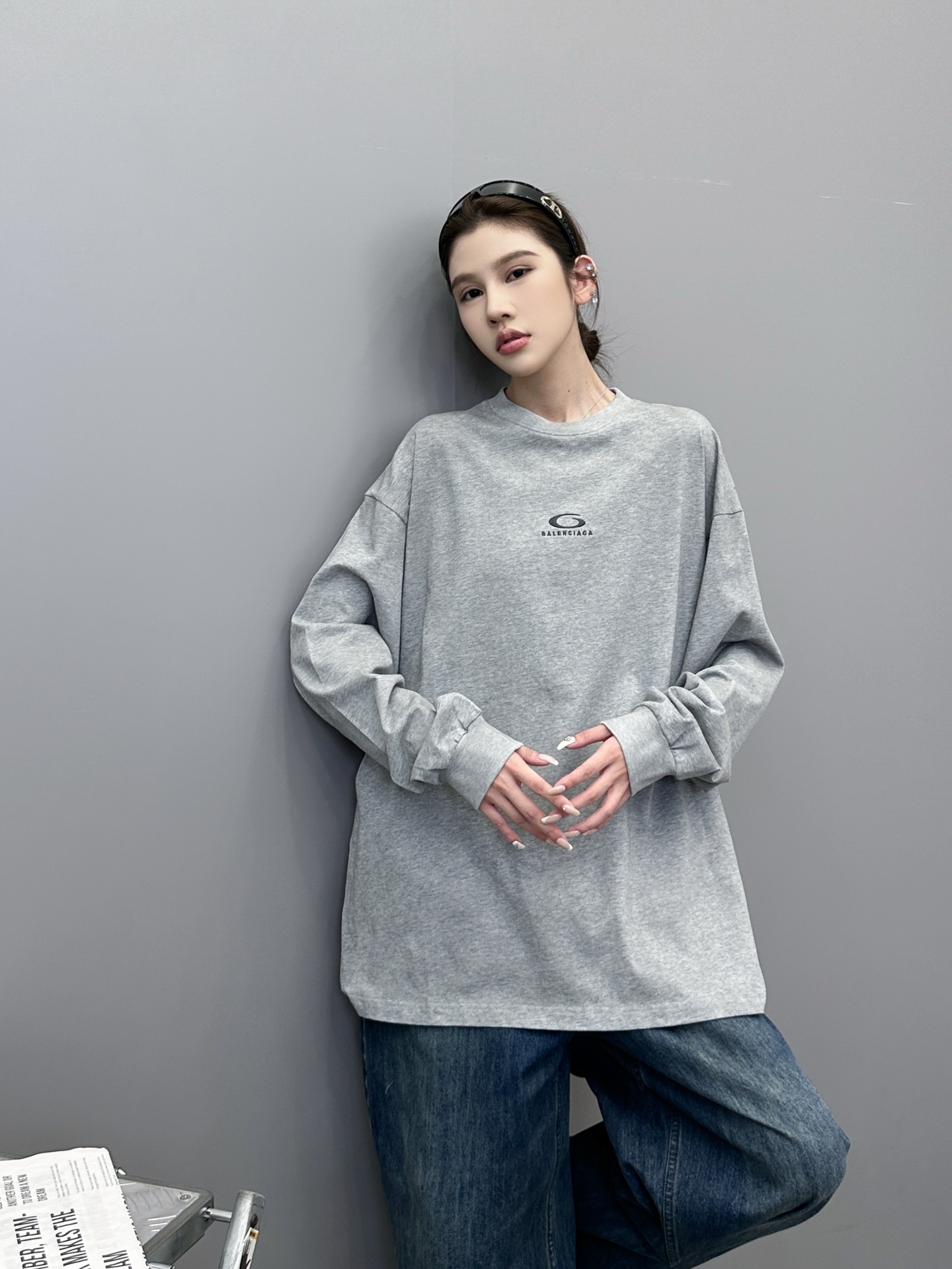 NO:502700,Paris ｜ New long-sleeved T, ready-to-wear washing and sauté color craftsmanship and classic embroidery label, same style for men and women, size sml, alexander wang19860909巴黎 ｜ 新款长袖t,成衣洗水炒色工艺加经典刺绣标,男女同款,尺码sml,,alexander wang,Women's clothing