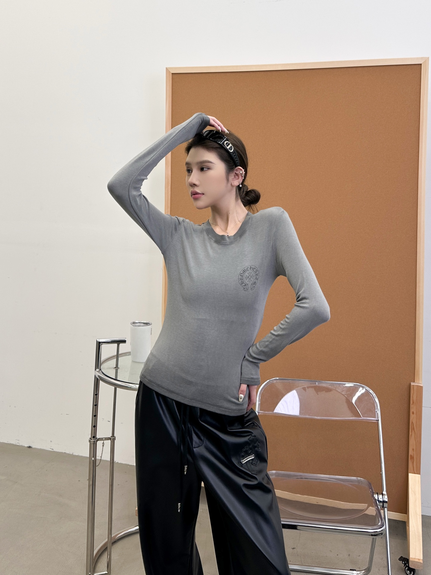 NO:507791,Croxin | New long-sleeved base, ready-to-wear wash and stir-fry color and multiple printing techniques, imported wool modal fabric, size sml, chrome hearts, alexander wang19860909克罗心 ｜ 新款长袖打底,成衣洗水炒色加多处印花工艺,进口羊毛莫代尔面料,尺码sml,,chrome hearts,alexander wang,Women's clothing