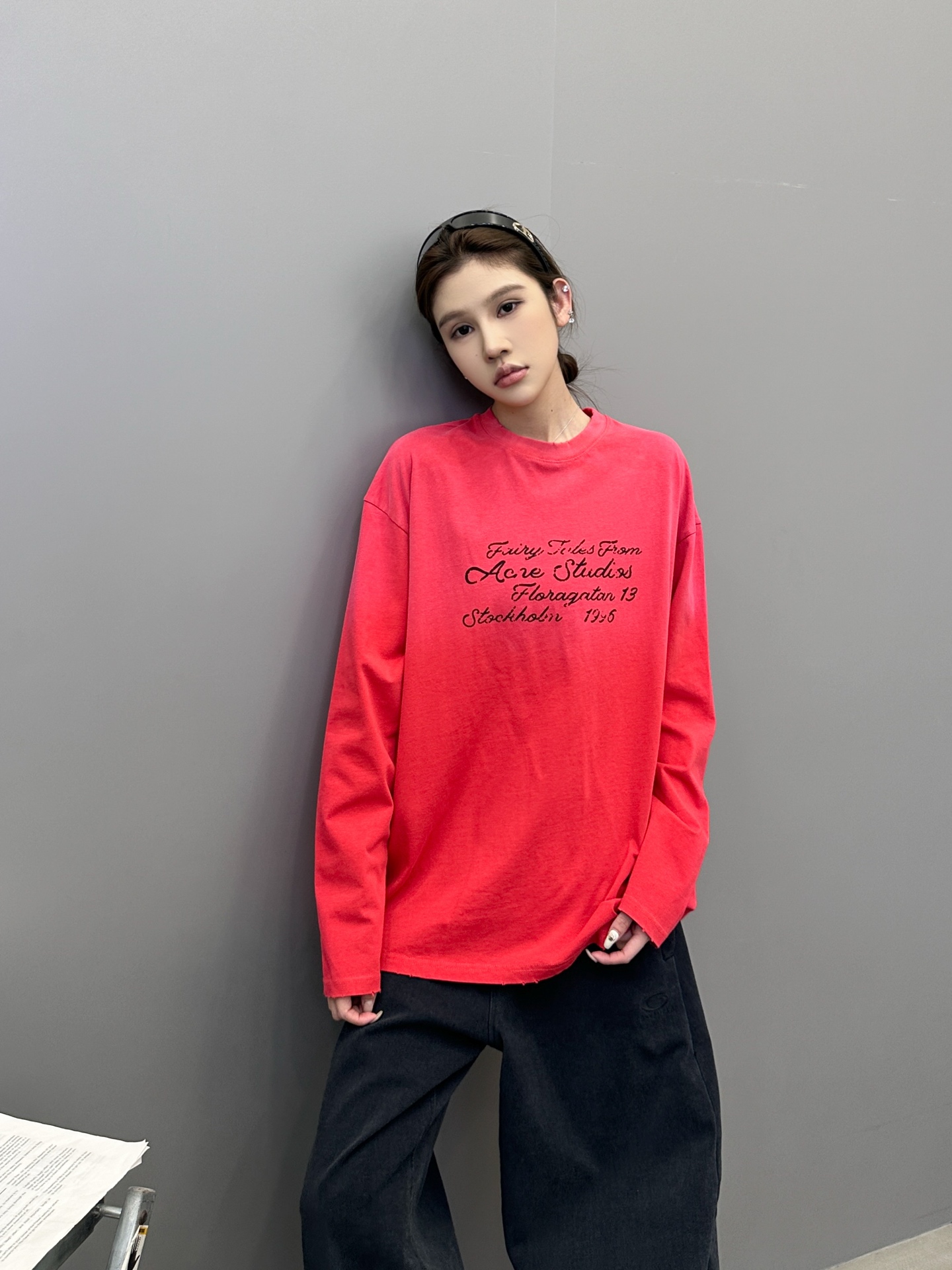 NO:546214,Acne｜ New long-sleeved t, laundry washing water spray color hanging grinding and printing technology, same style for men and women, size sml, acne studios, alexander wang19860909Acne ｜ 新款长袖t,成衣洗水喷色吊磨加印花工艺,男女同款,尺码sml,,acne studios,alexander wang,Women's clothing