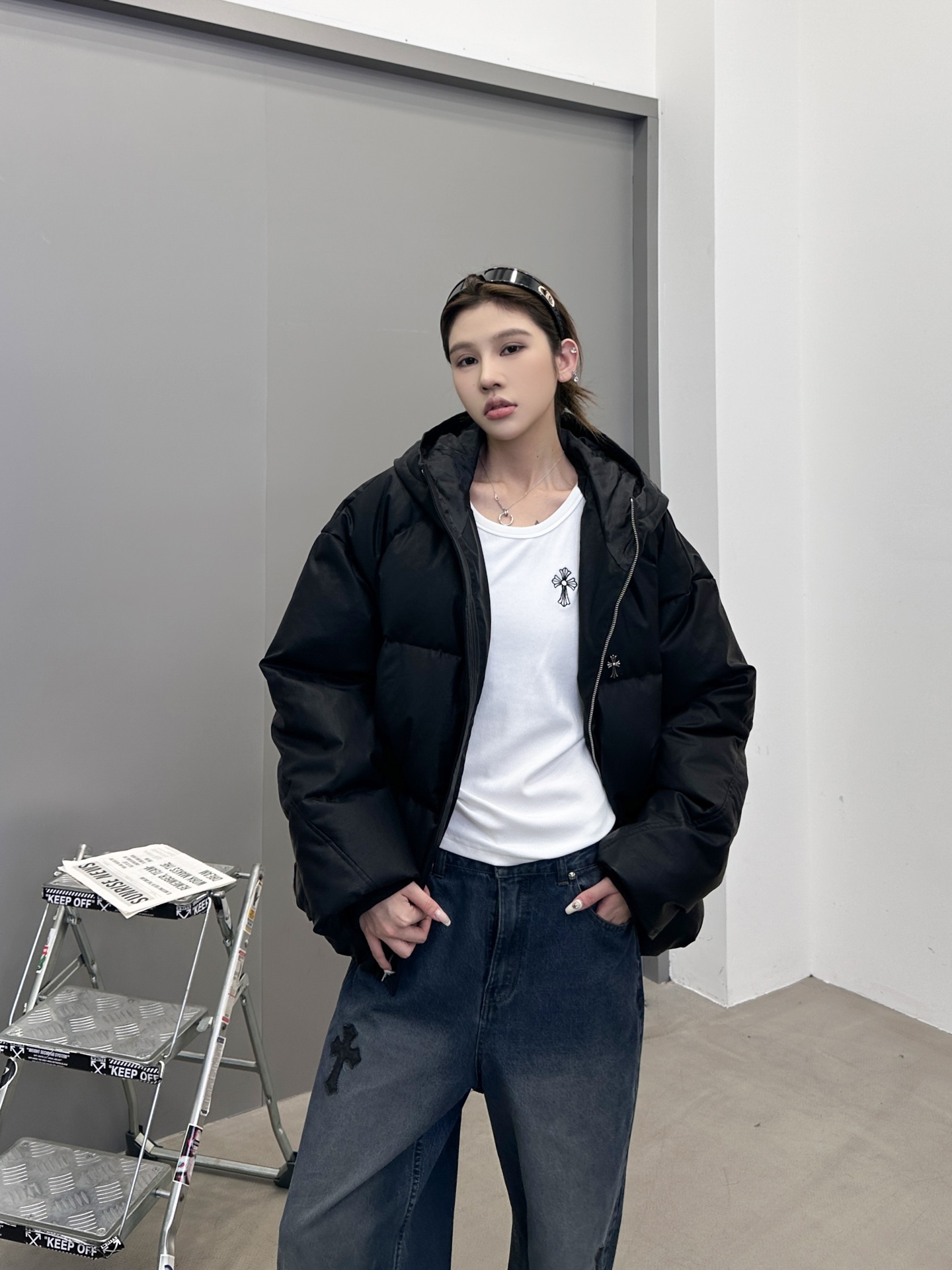 NO:546215,Croxin | New down jacket, Japanese imported lysel linen coated fabric weighted sand washing process, 90 goose velvet, same style for men and women, size sml, chrome hearts, down jacket, alexander wang19860909克罗心 ｜ 新款羽绒服,日本进口莱赛尔亚麻涂层面料加重沙洗工艺,90鹅绒,男女同款,尺码sml,,chrome hearts,down jacket,alexander wang,Women's clothing