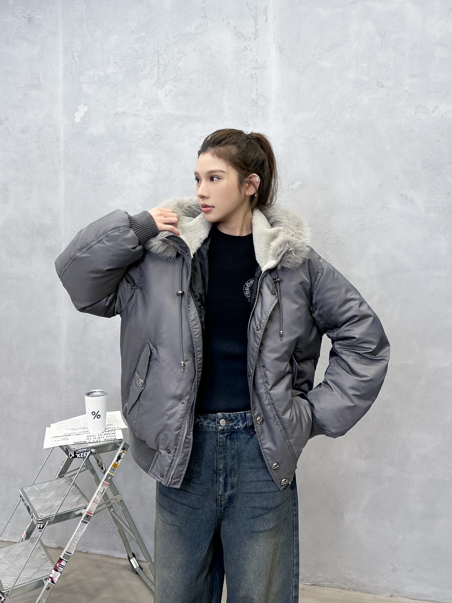 NO:578963,Chrome Hearts | New down jacket, classic brand hardware accessories, bomber jacket style, environmentally friendly imitation fur collar, 90 white goose down filling, same style for men and women, size sml,, chrome hearts, jackets & coats, down jacket, alexander wang19860909克罗心 ｜ 新款羽绒服,经典品牌五金配饰,飞行员夹克版型,环保仿毛冒领,90白鹅绒填充,男女同款,尺码sml,,chrome hearts,jackets & coats,down jacket,alexander wang,Women's clothing