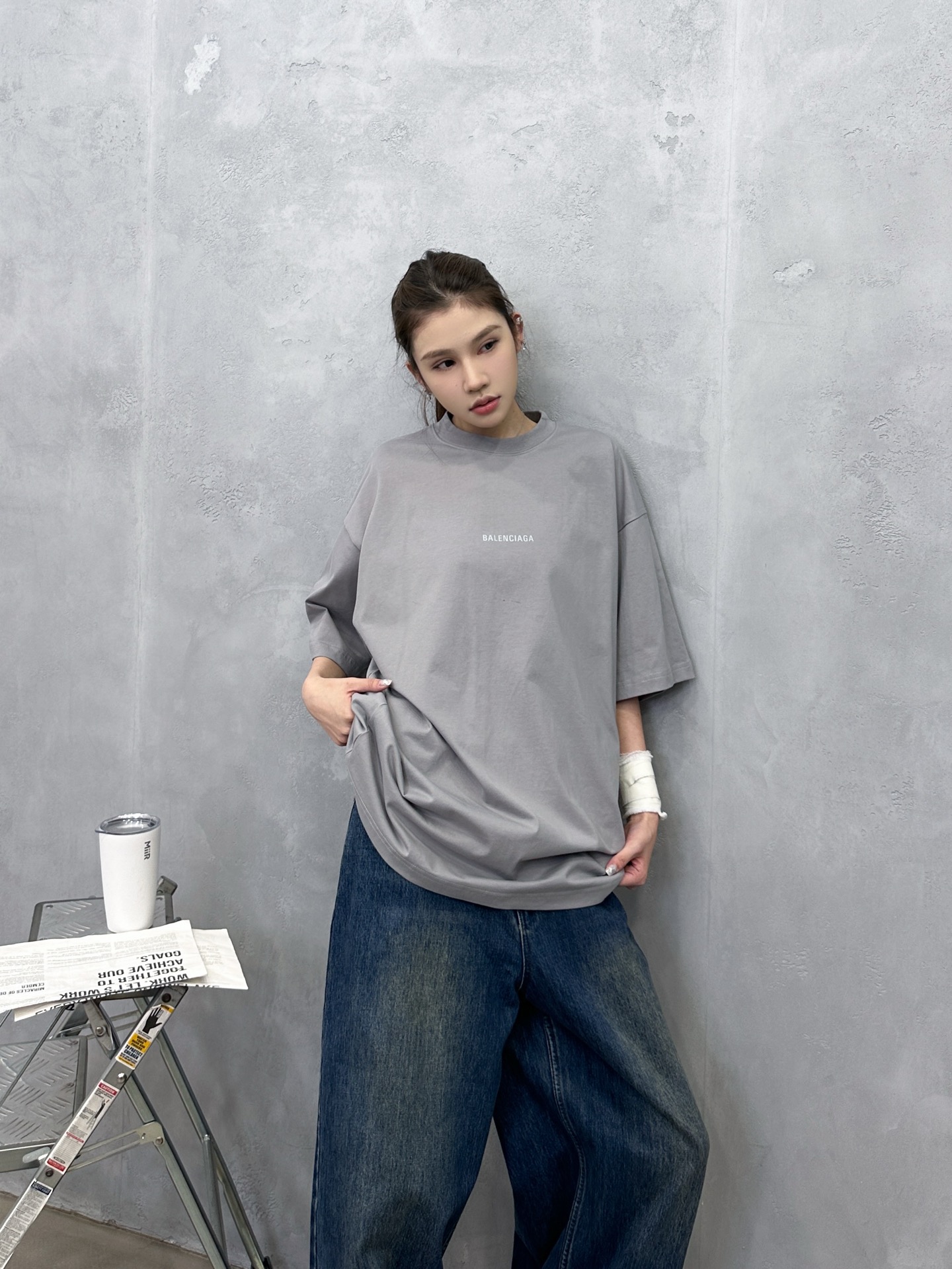 NO:588519,Paris | New short-sleeved t-shirt, ready-to-wear, washed and with reflective printed labels, same style for men and women, size sml,, T-shirt, alexander wang19860909巴黎 ｜ 新款短袖t,成衣洗水加反光印花标,男女同款,尺码sml,,T-shirt,alexander wang,Women's clothing