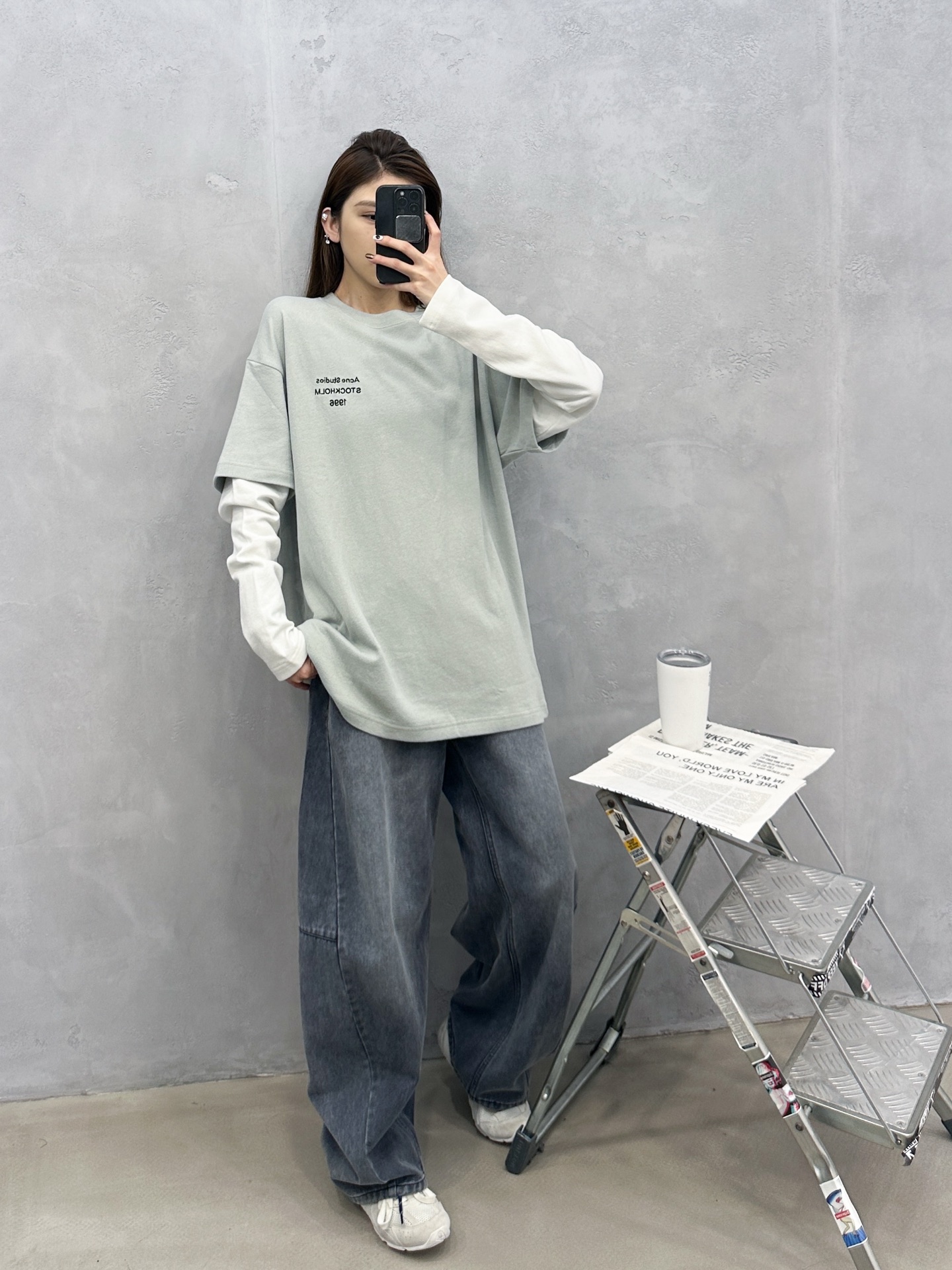 NO:591388,Acne | New long-sleeved t-shirt, ready-to-wear washed with classic embroidered logo, imported special high-density terry cloth fabric, fake two-piece style, casual and fashionable for men and women, size sml,,acne studios,alexander wang19860909Acne ｜ 新款长袖t,成衣洗水加经典刺绣标,进口特殊高密毛巾布面料,假两件款式,休闲时尚男女同款,尺码sml,,acne studios,alexander wang,Women's clothing