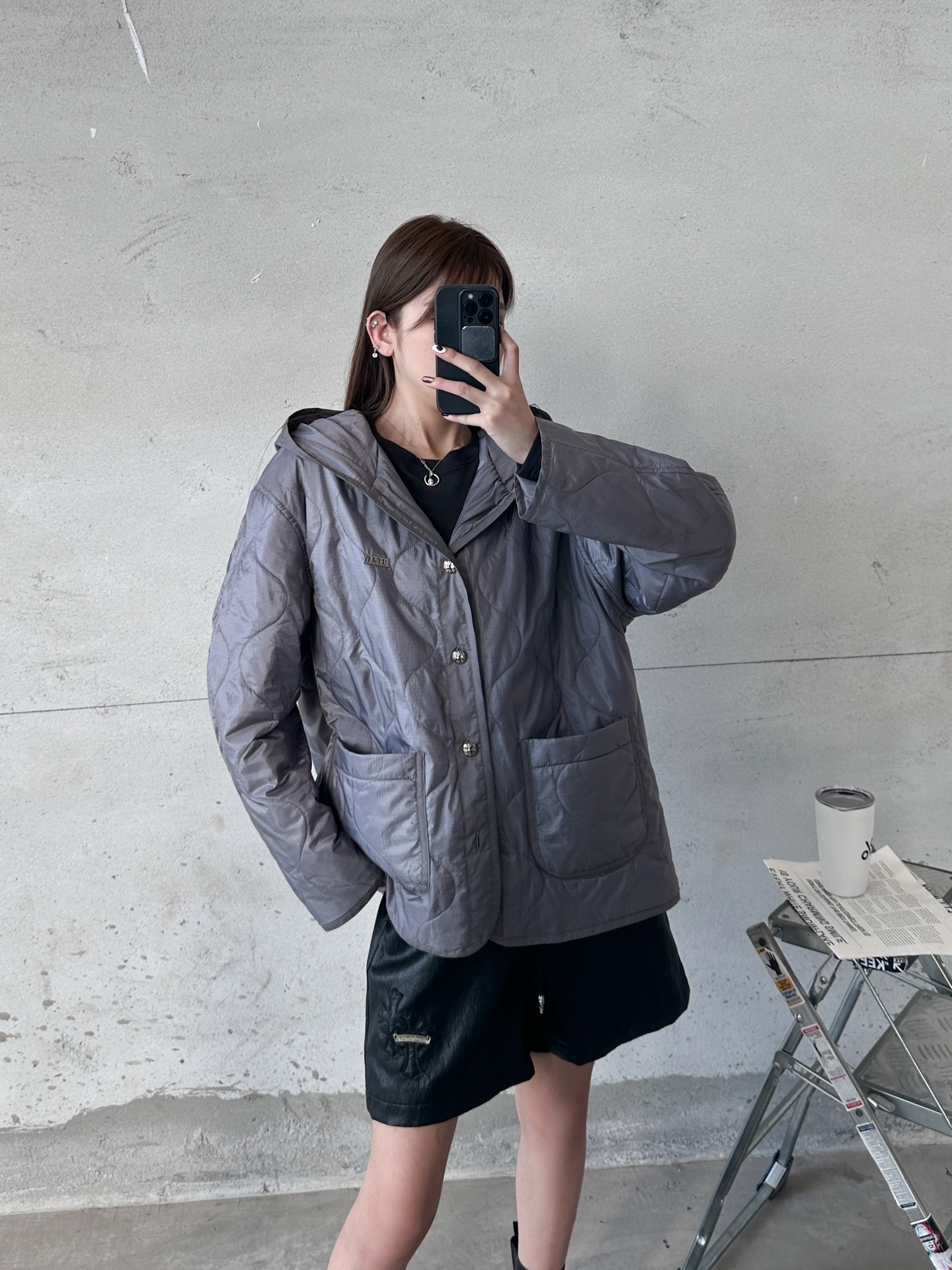 NO:591407,Chrome Hearts | New cotton jacket, imported ultra-thin dark grid nylon fabric, handmade bead embroidery technology, same style for men and women, fashionable and casual, size sml,,chrome hearts,jackets & coats,alexander wang19860909克罗心 ｜ 新款棉服外套,进口超薄暗格尼龙面料,手工珠片刺绣工艺,男女同款,时尚休闲,尺码sml,,chrome hearts,jackets & coats,alexander wang,Women's clothing