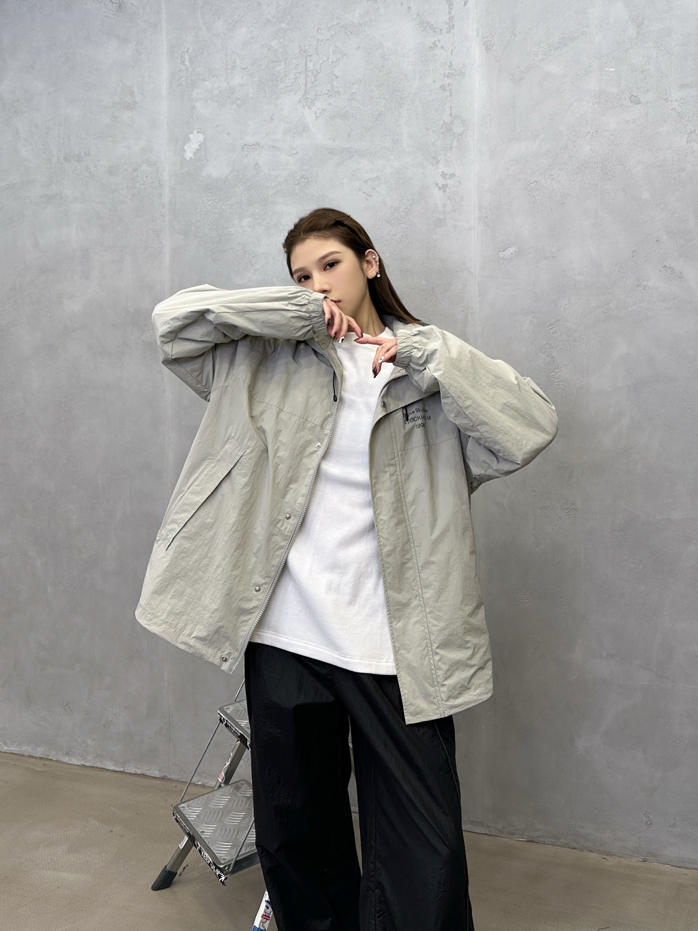 NO:591384,Acne | New style casual windbreaker, ready-to-wear washed with classic printed logo, double-layer workmanship, 100% cotton yarn-dyed plaid fabric inside, casual and fashionable, same style for men and women, size sml,,acne studios,alexander wang19860909Acne ｜ 新款休闲风衣,成衣洗水加经典印花标,双层做工,内里全棉色织格纹面料,休闲时尚,男女同款,尺码sml,,acne studios,alexander wang,Women's clothing