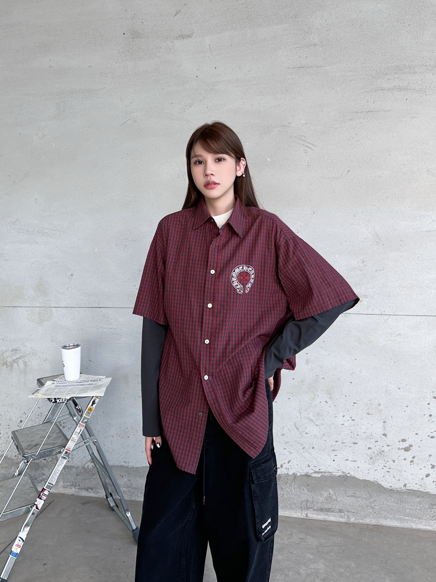 NO:591387,Chrome Hearts ｜ New casual shirts, ready-to-wear washed and multi-printed, needle-woven fake two-piece workmanship, same style for men and women, size sml,, chrome hearts, alexander wang19860909克罗心 ｜ 新款休闲衬衣,成衣洗水加多处印花,针梭织假两件做工,男女同款,尺码sml,,chrome hearts,alexander wang,Women's clothing